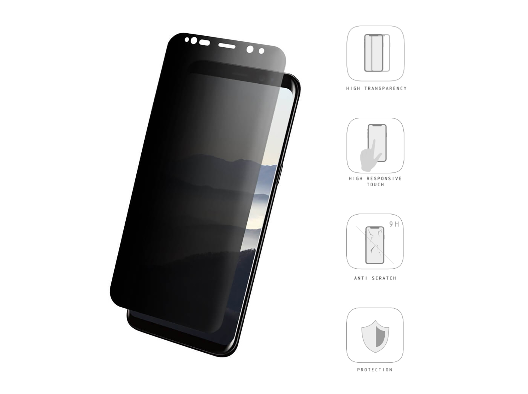 Galaxy Displayschutz(für ARRIVLY S8+) Blickschutzfolie Pack Anti-Spähen 2 Samsung