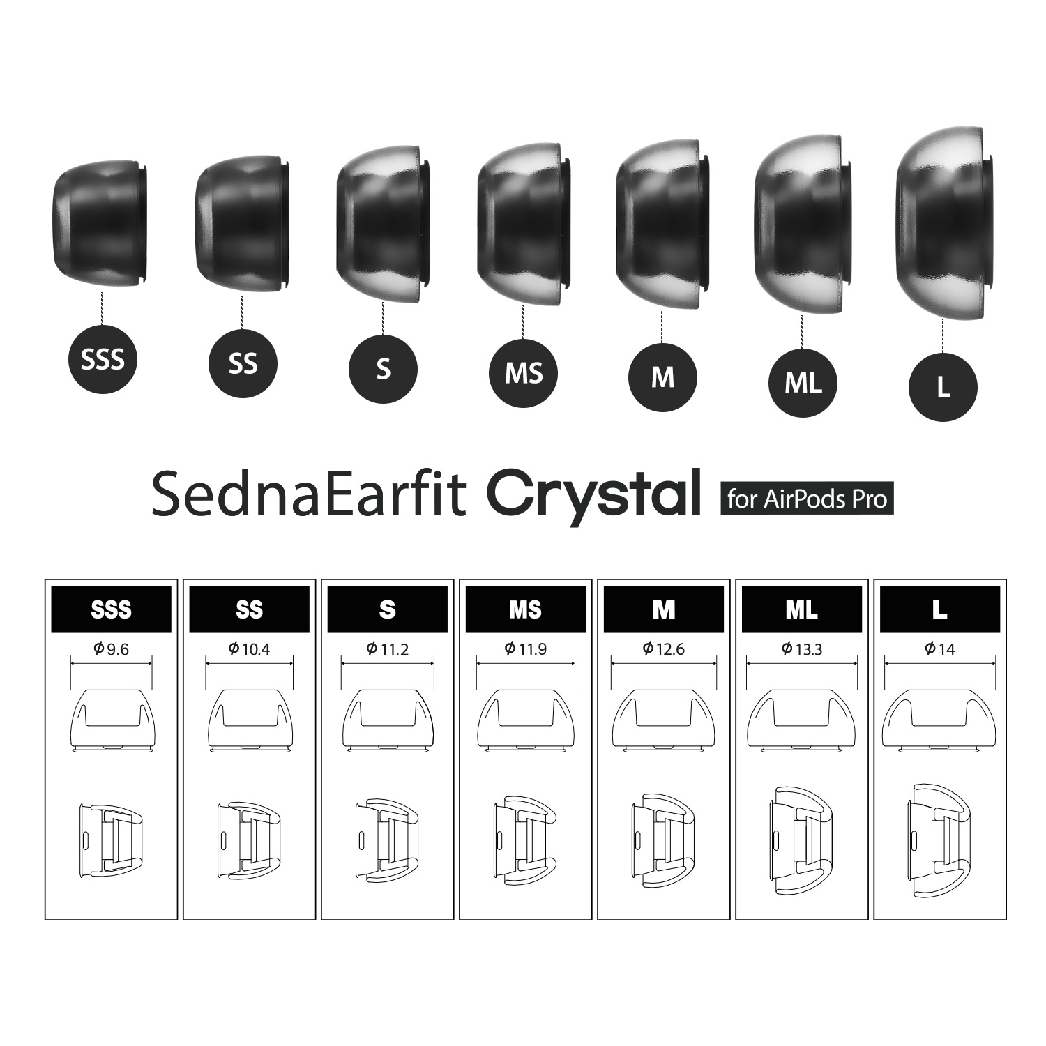 AZLA SednaEarfit Crystal Eartips passend für: Apple Transparent ...