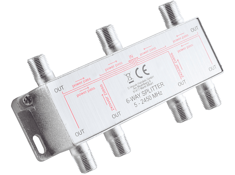 S/CONN MAXIMUM CONNECTIVITY F-Serie; Stammverteiler; 6-fach; 5-2400 MHz DC Antennen (Koax) | Antennenkabel
