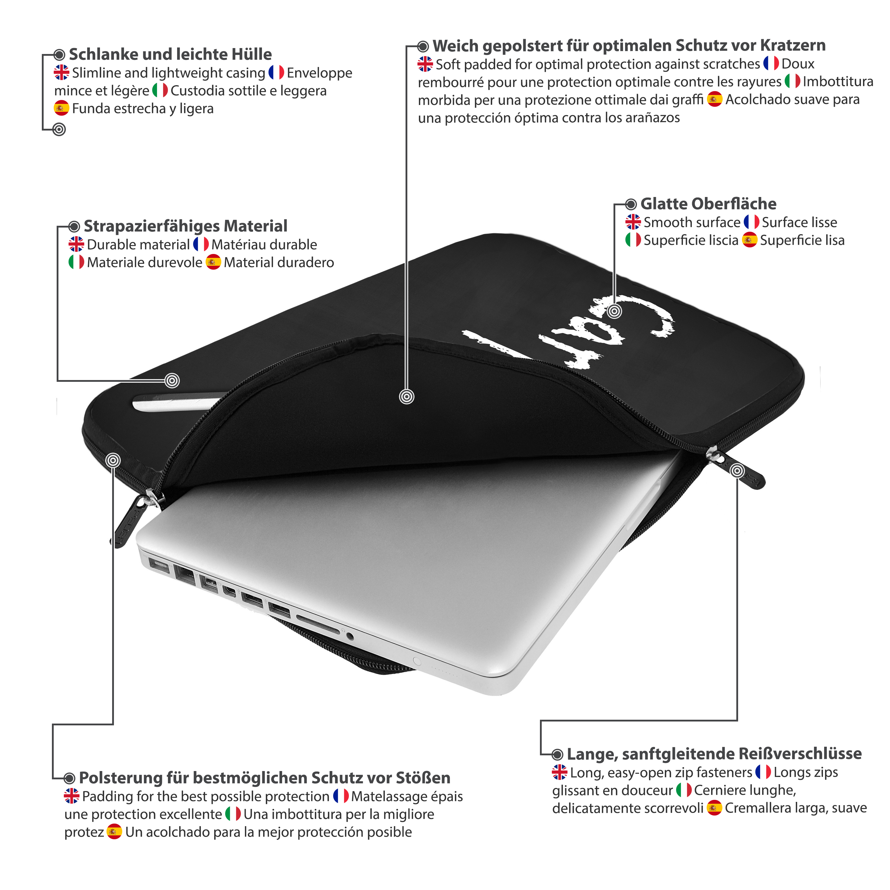Notebook Universal Hülle (33,8cm) Carpe Zoll Laptop Diem Sleeve Neopren, Diem\