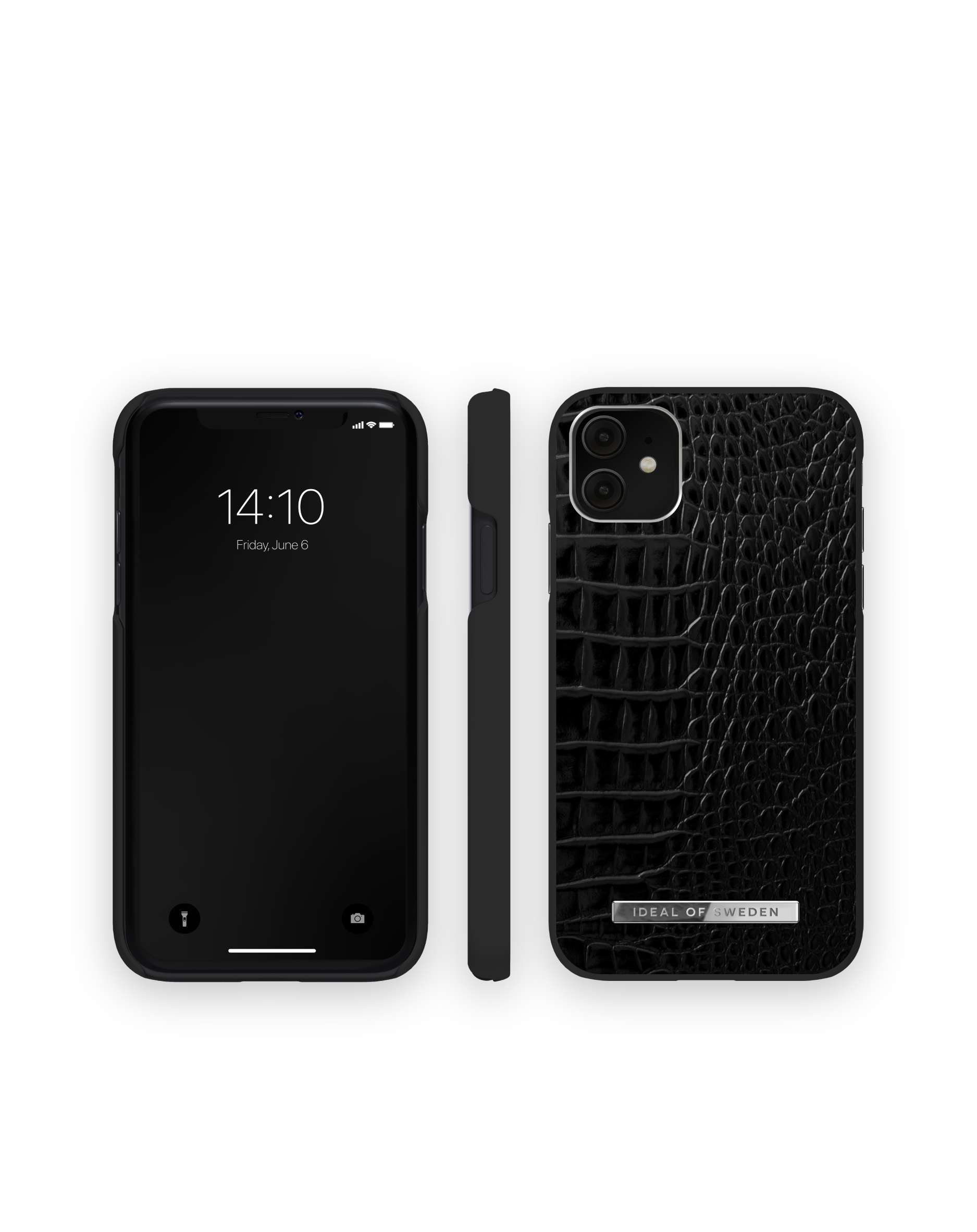 IDACSS21-I1961-306, Apple OF SWEDEN Backcover, Silver Apple, Noir Neo XR, Croco iPhone iPhone 11, Apple IDEAL