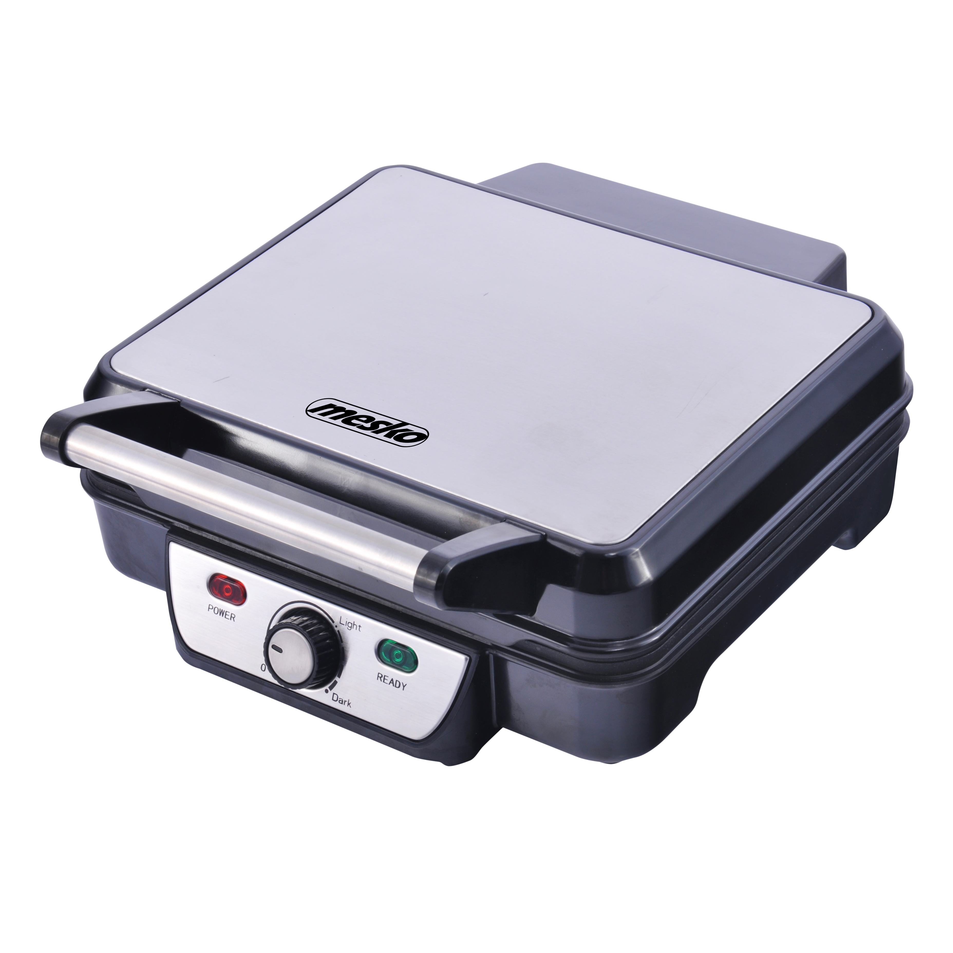 Plancha de asar - MS 3050, Parrilla Eléctrica Doble, Tapa Basculante, Apertura 180º, Termostato Regulable, Recoge gras MESKO, 2500 W, Negro