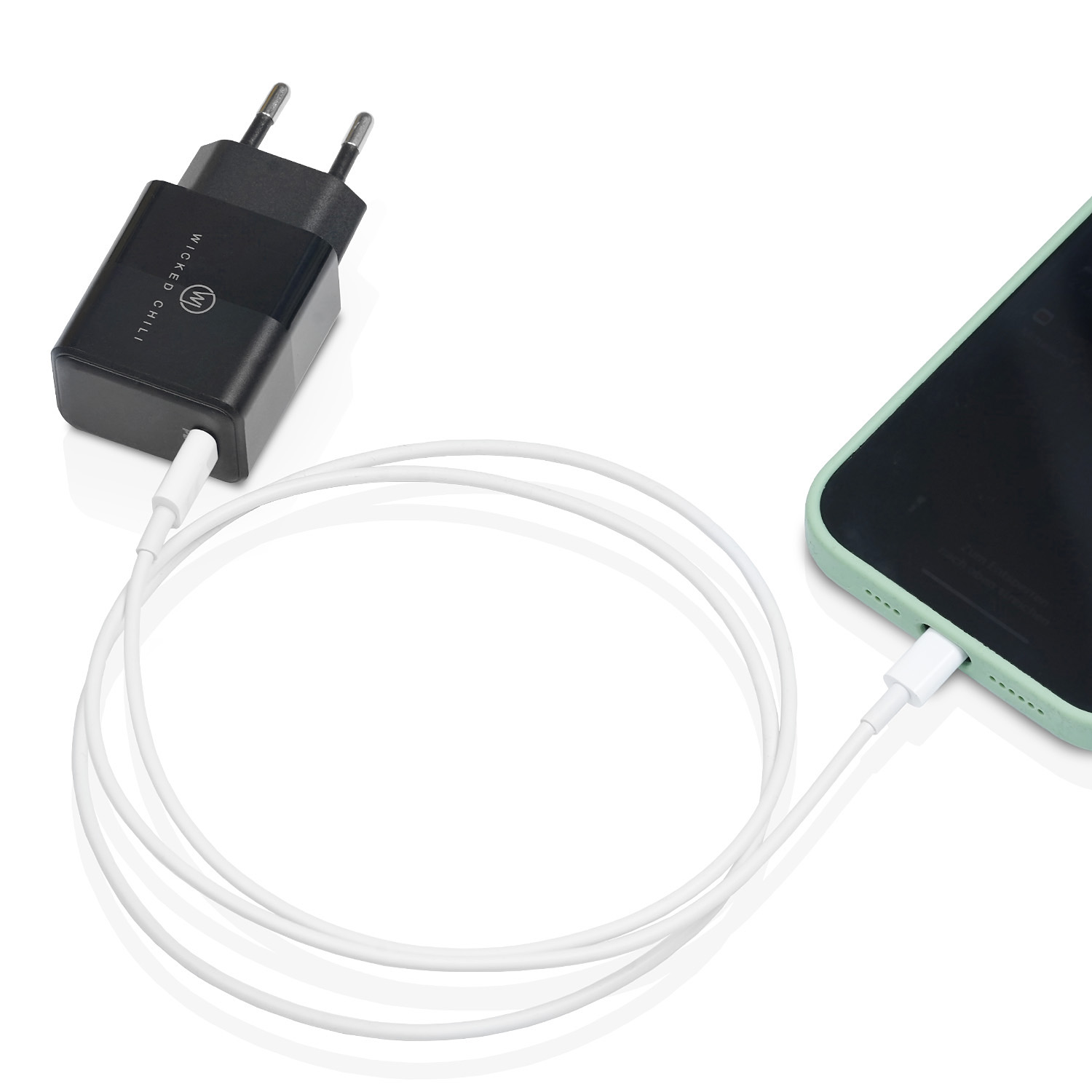 WICKED CHILI 2x Ladegerät KFZ + iPhone 20W USB 12/24V Adapter 14 mit Wandladegerät Fast Netzteil Dual PD Dual C für Charge Ladegerät QC3.0 USB-C + USB KFZ & C 30W