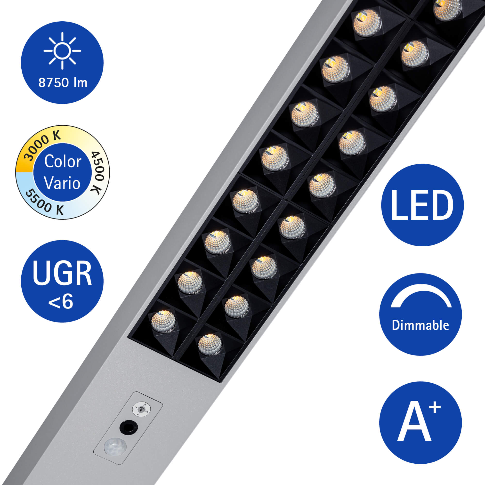 MAUL MAULsirius colour vario sensor silver LED LED-Stehleuchte