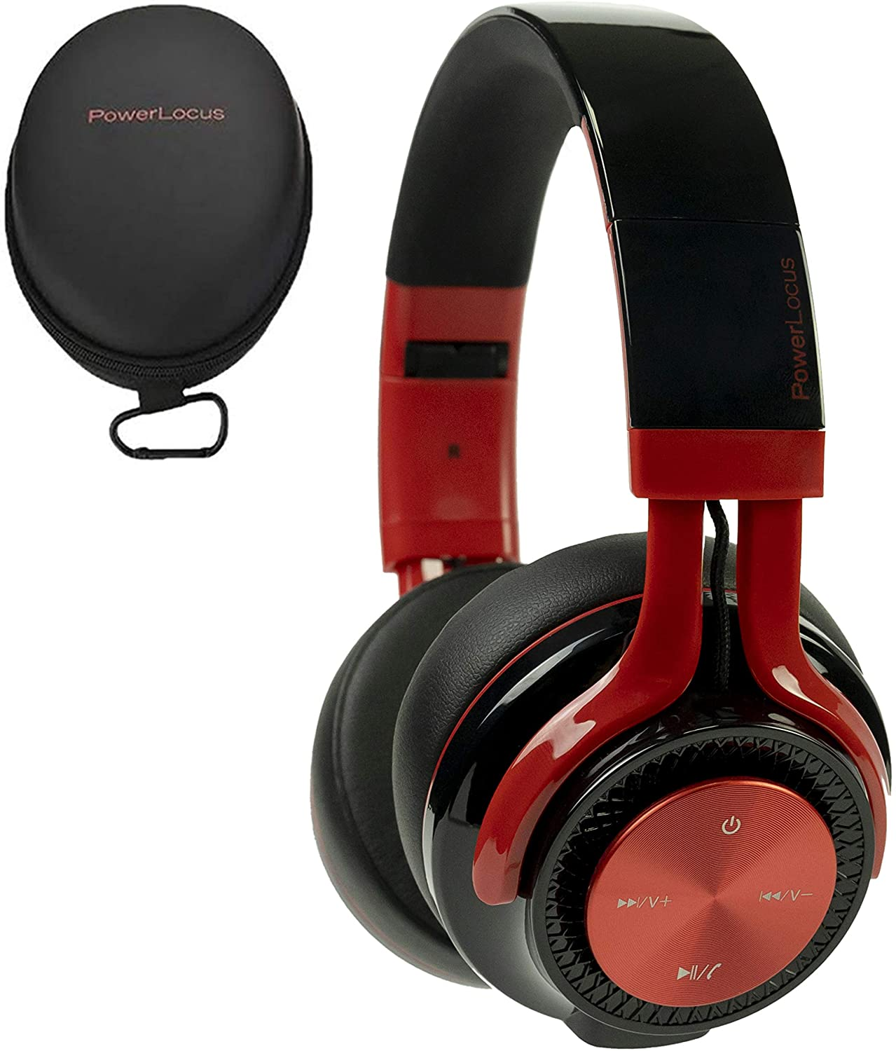 Powerlocus Bluetooth Auriculares diadema p3bluetooth 5.040h de cascos plegable p3 circumaurales rojo 60 on ear