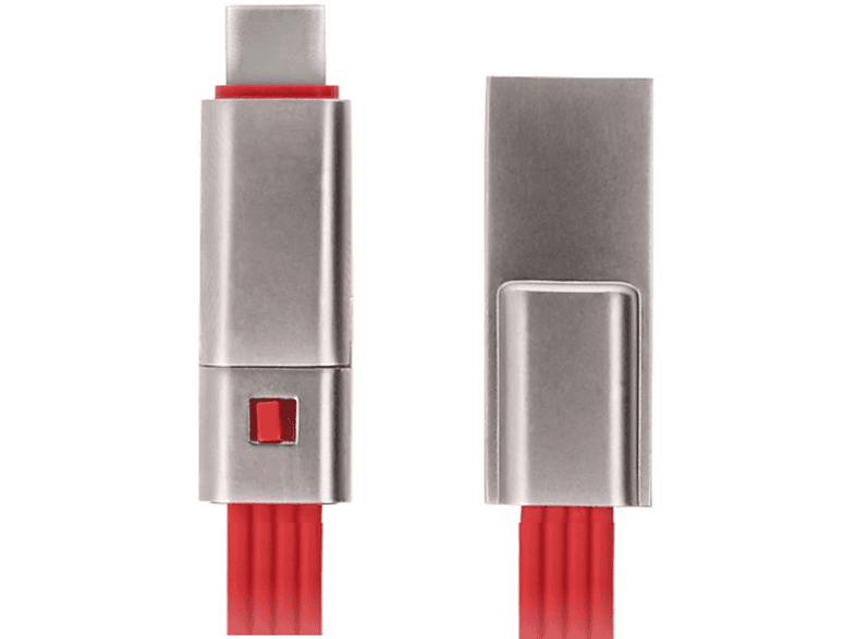 FOREVER 1,5m Cut Ladekabel, & Datenkabel, Rot USB Fix Micro