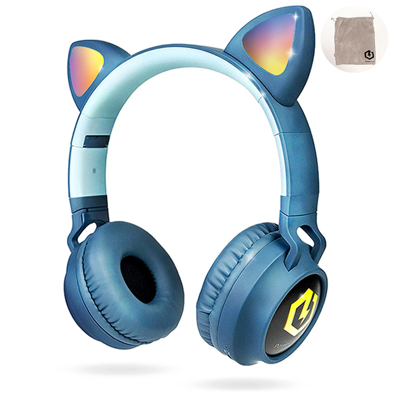 POWERLOCUS Buddy für Kopfhörer Kinder, Blau Bluetooth Over-ear