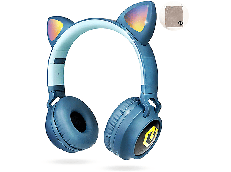POWERLOCUS Buddy für Kinder, Over-ear Kopfhörer Bluetooth Blau