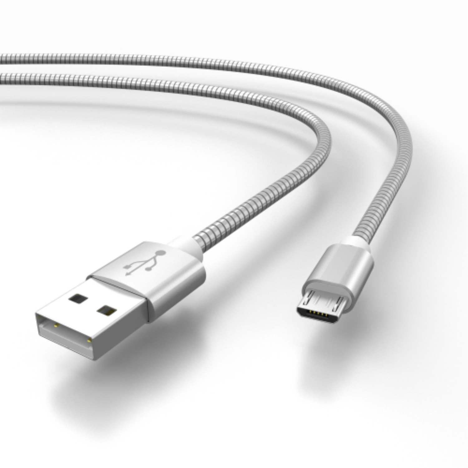 Edelstahl B micro USB 2x AIXONTEC A, USB USB zu Silber 1,0m Kabel