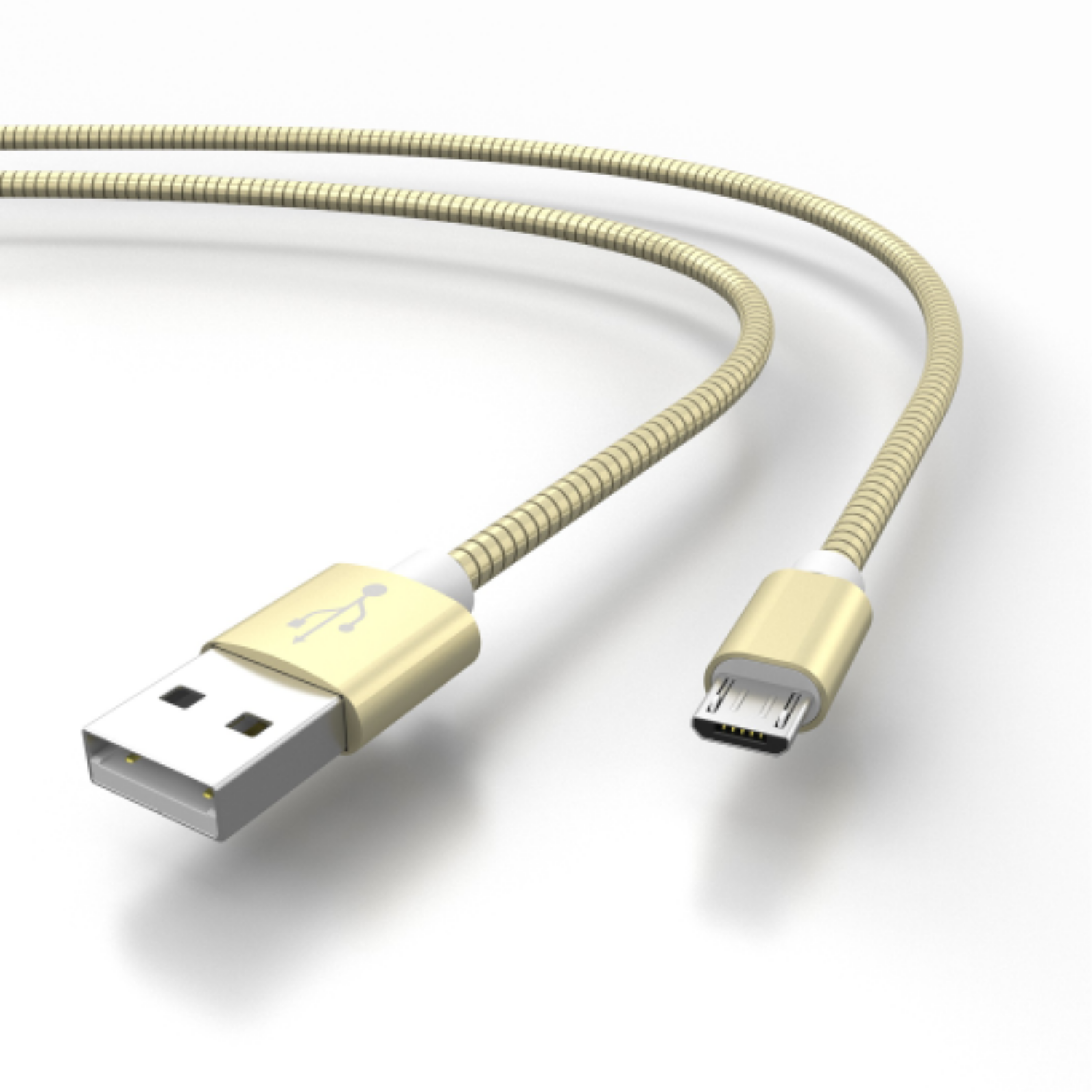 AIXONTEC 2x 1,0m A, USB USB Edelstahl micro zu B Kabel Gold USB