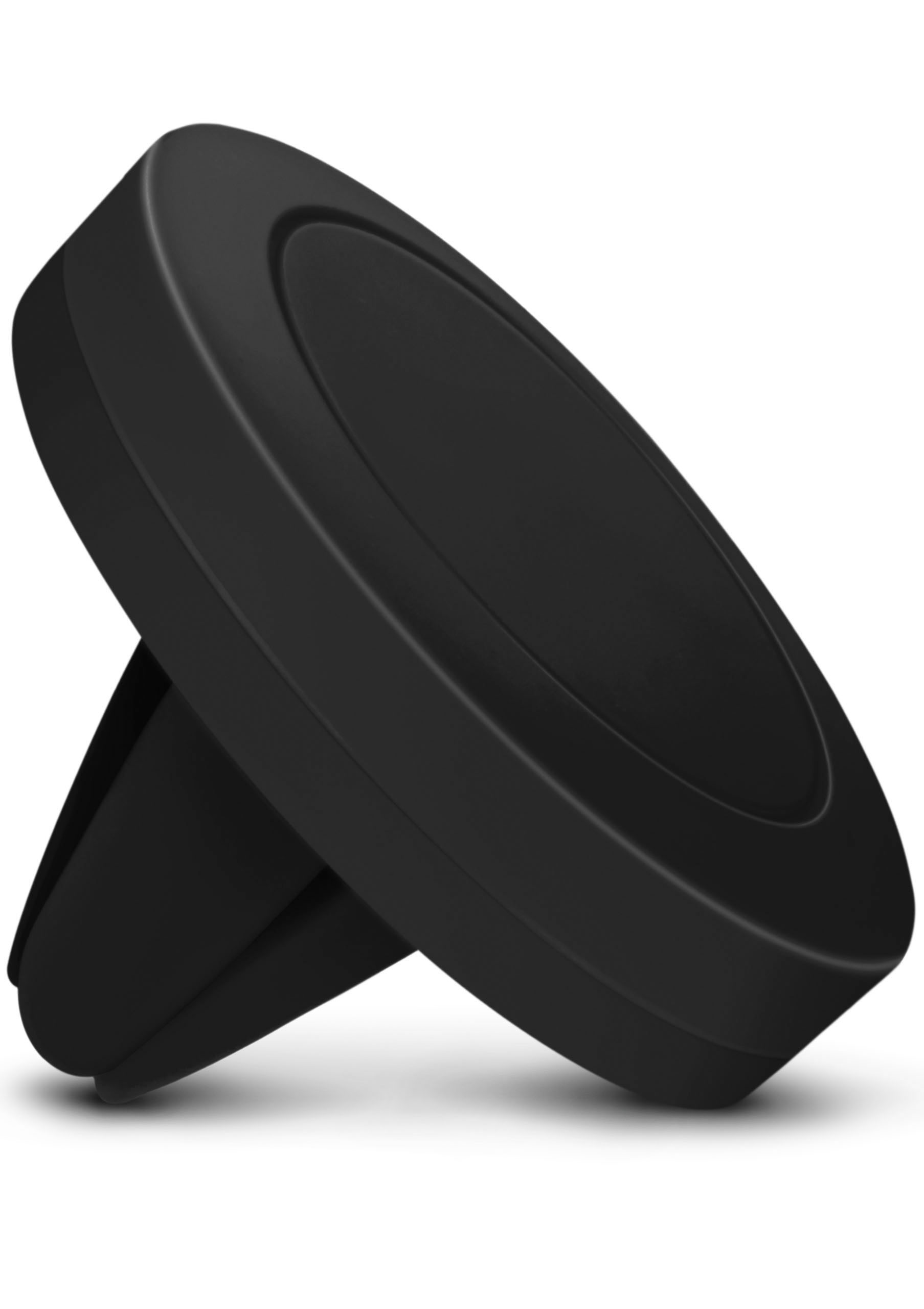 Schwarze magnetische Telefonhalterung in Form eines abgerundeten Rechtecks, für das Auto.