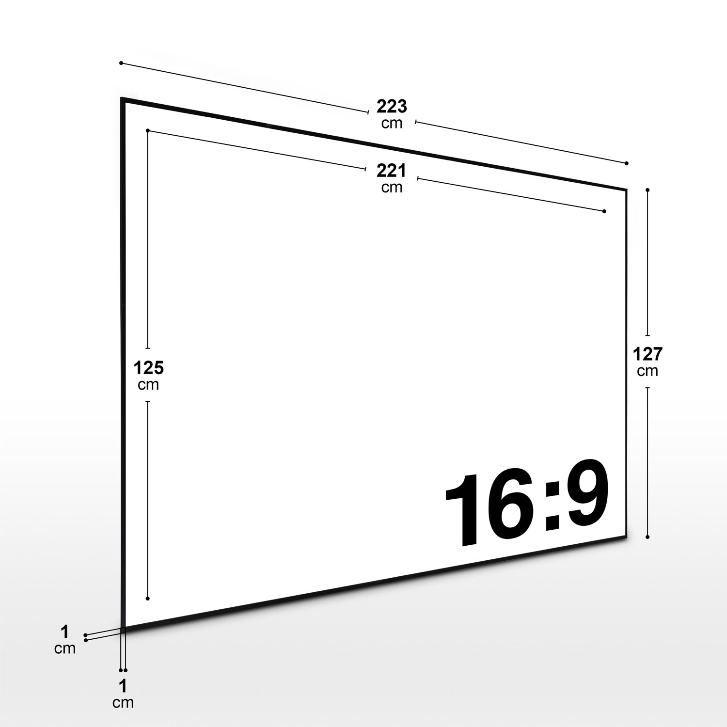 221 125 Akustik-Rahmen Rahmen-Leinwand 16:9 (100\