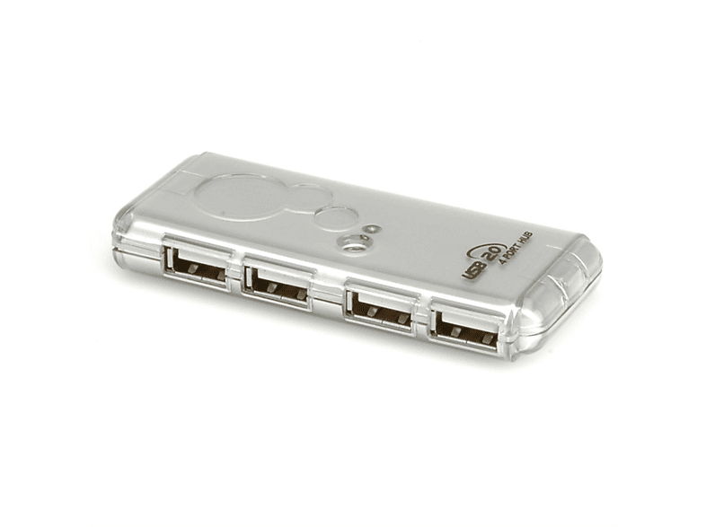 VALUE USB 2.0 Notebook Hub, 4 Ports, ohne Netzteil, USB Hub, silberfarben