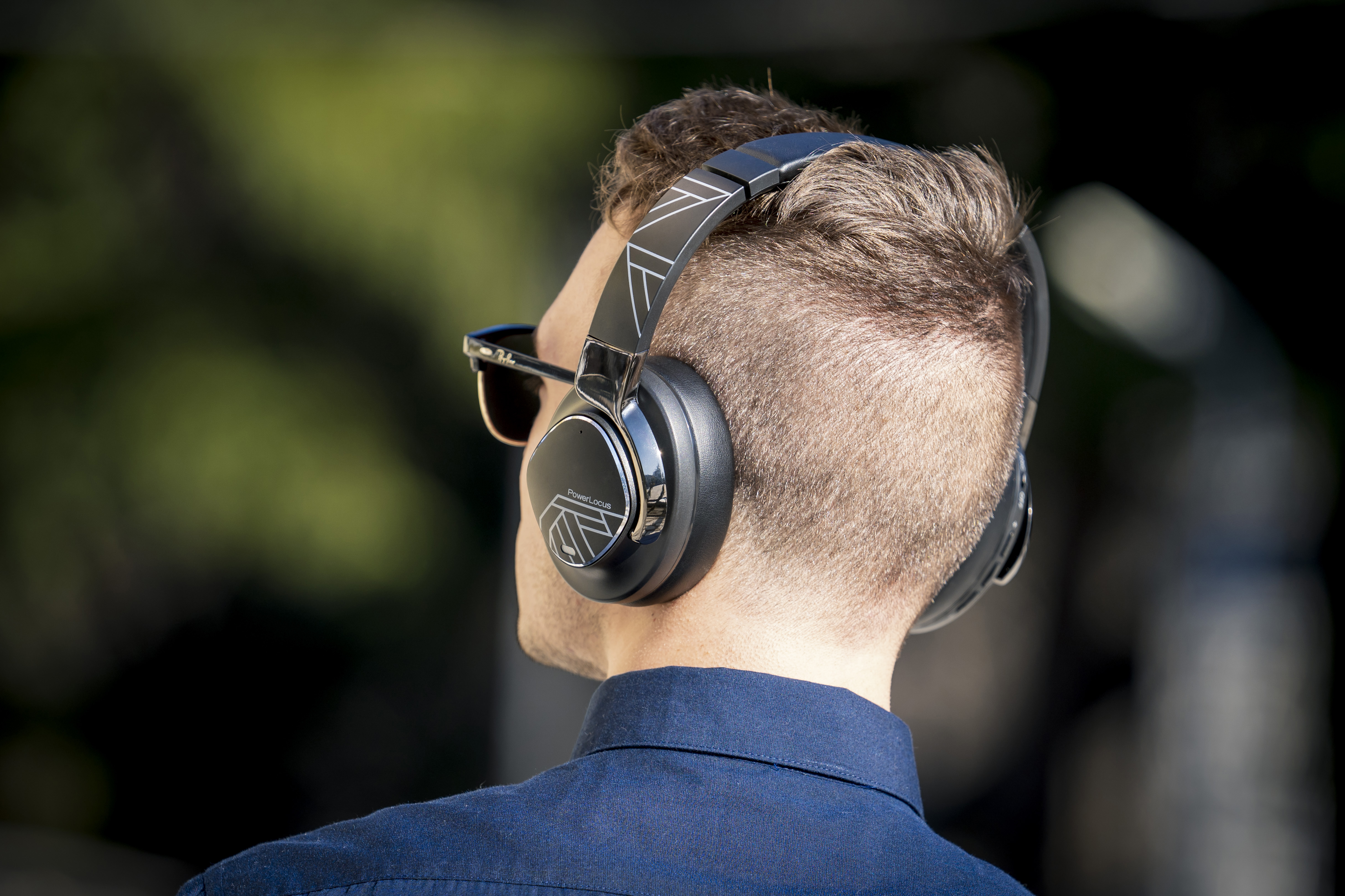 MoonFLY, Non-ANC Schwarz/Grau Over-ear Kopfhörer POWERLOCUS Bluetooth
