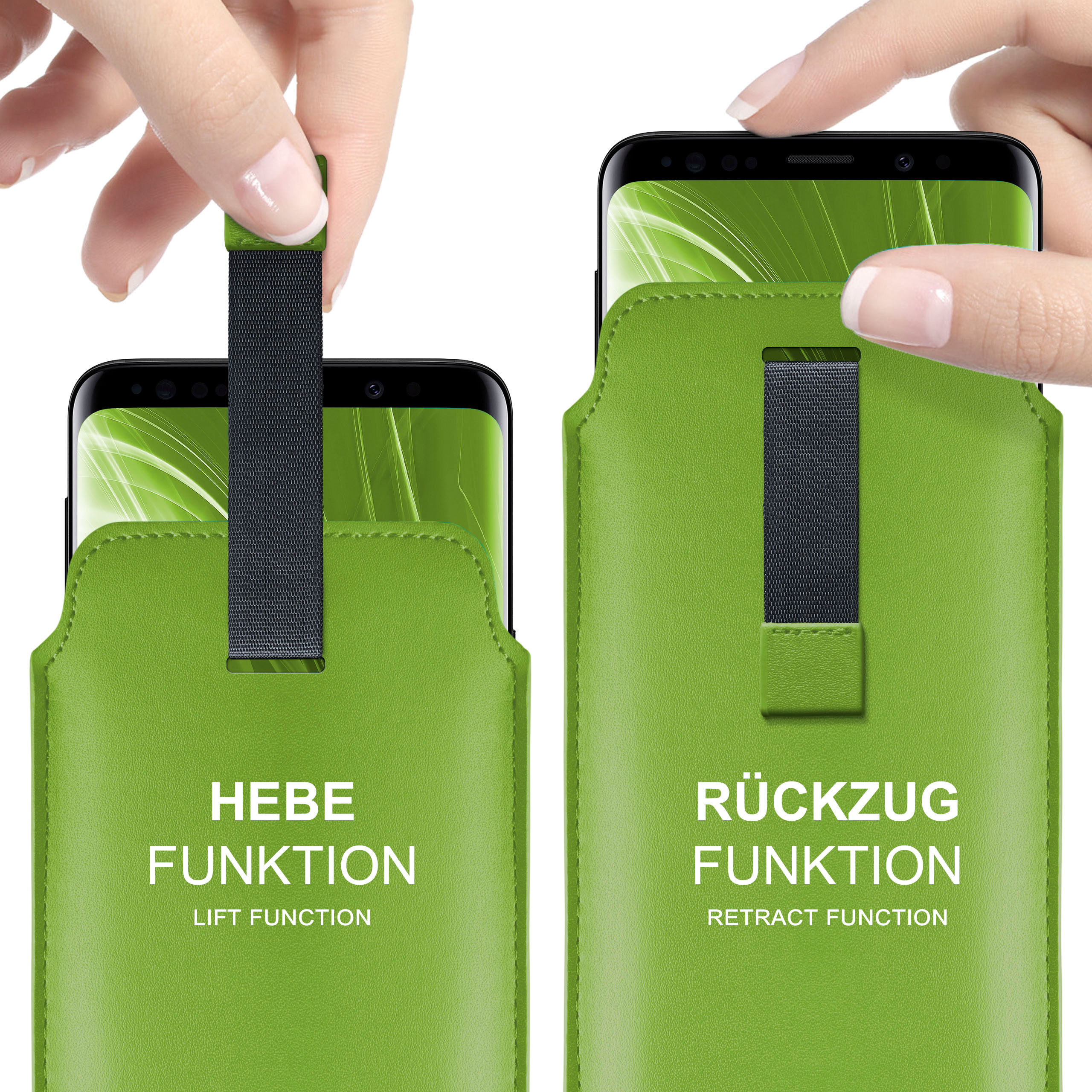 Nokia, Cover, 6, Lime-Green MOEX Slide Full Case,