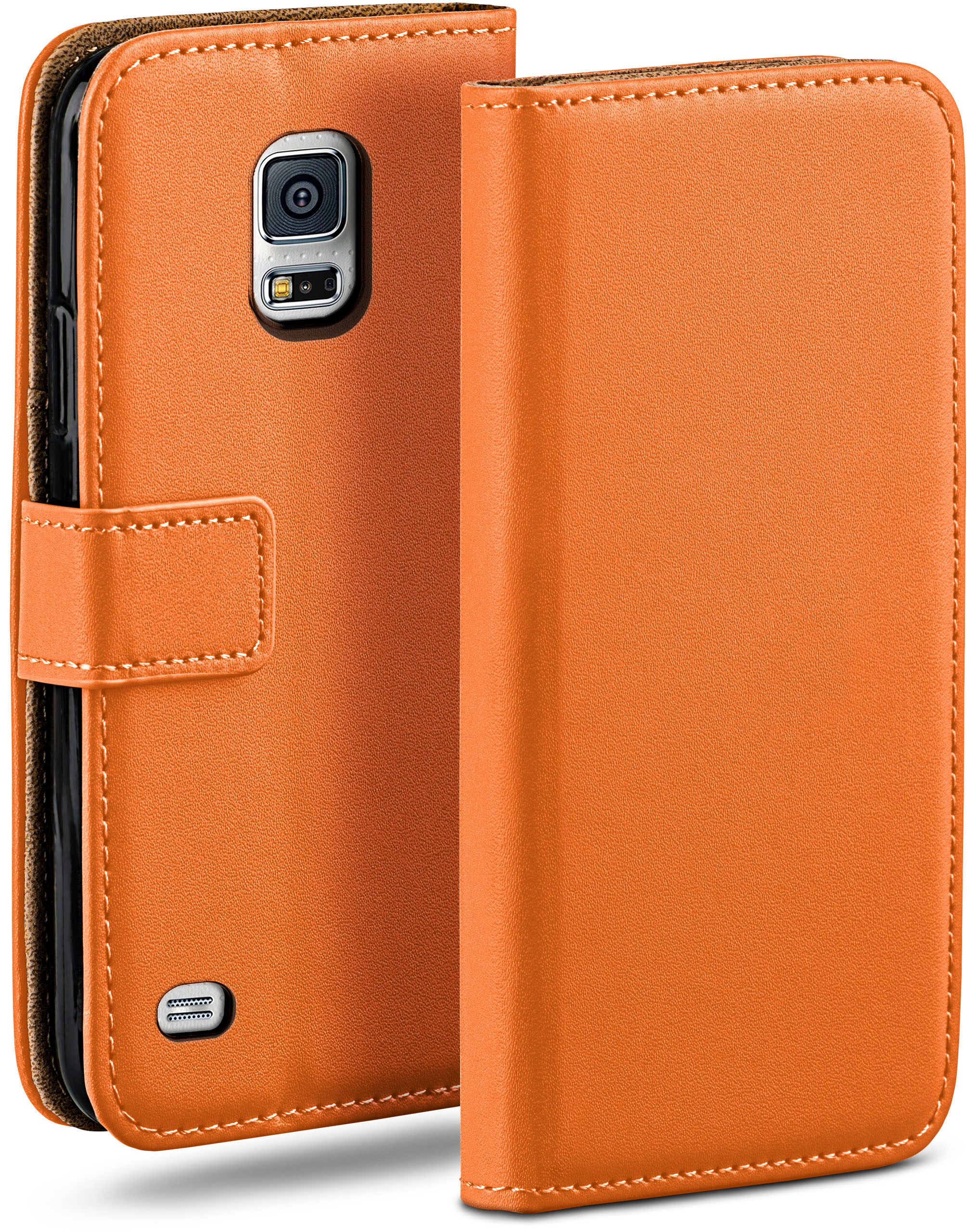 Bookcover, S5 Galaxy Samsung, MOEX Mini, Case, Canyon-Orange Book