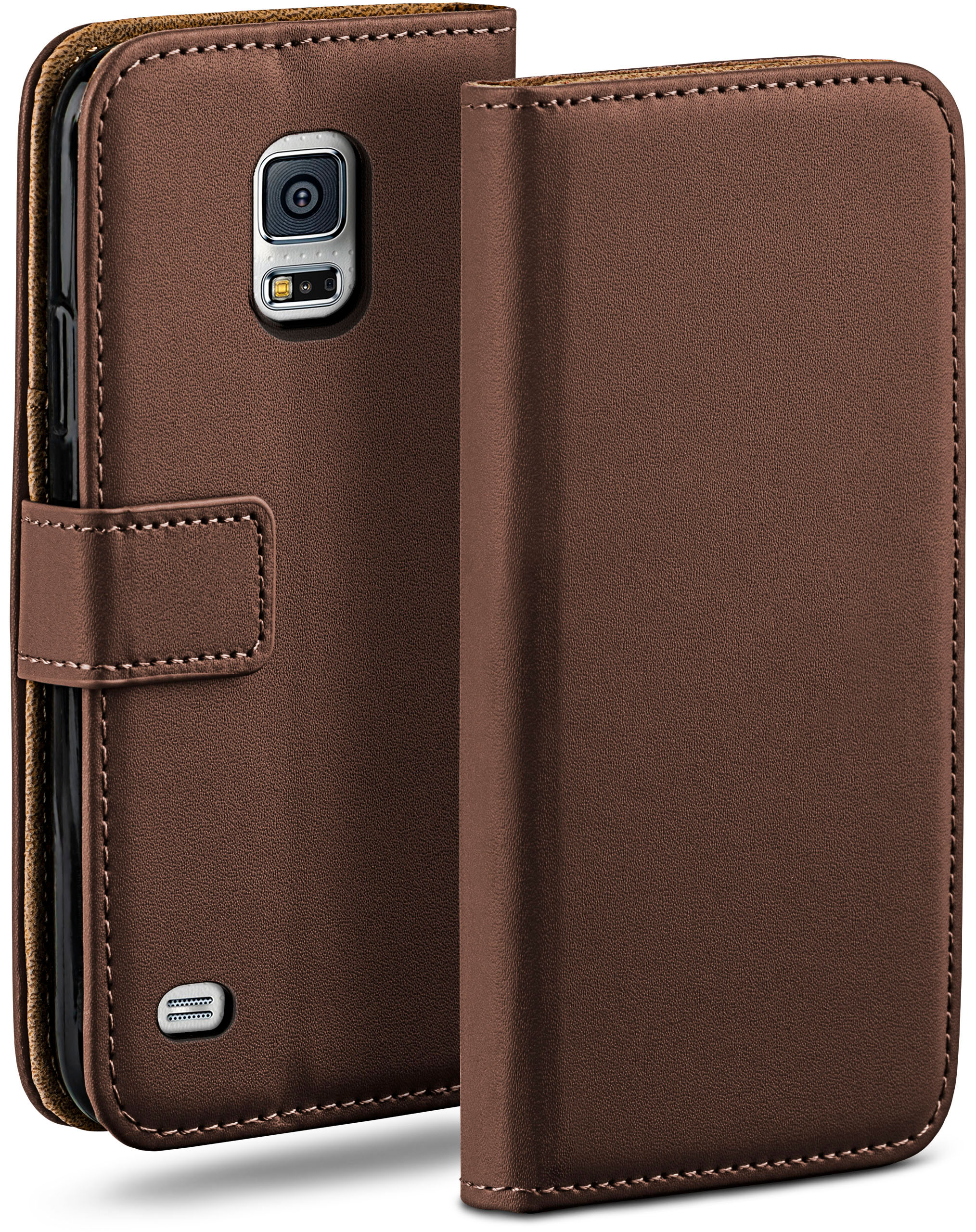 MOEX Book Case, Bookcover, Samsung, Mini, S5 Galaxy Oxide-Brown