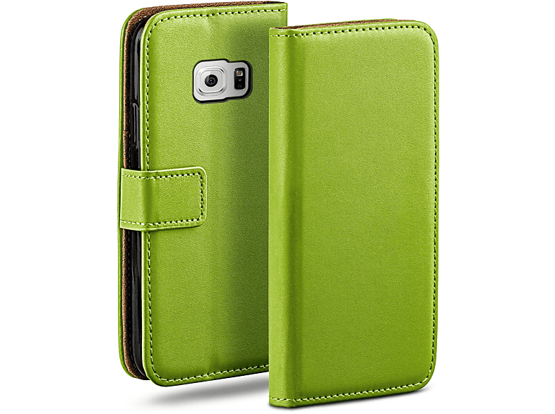 S6, Galaxy MOEX Lime-Green Case, Book Samsung, Bookcover,