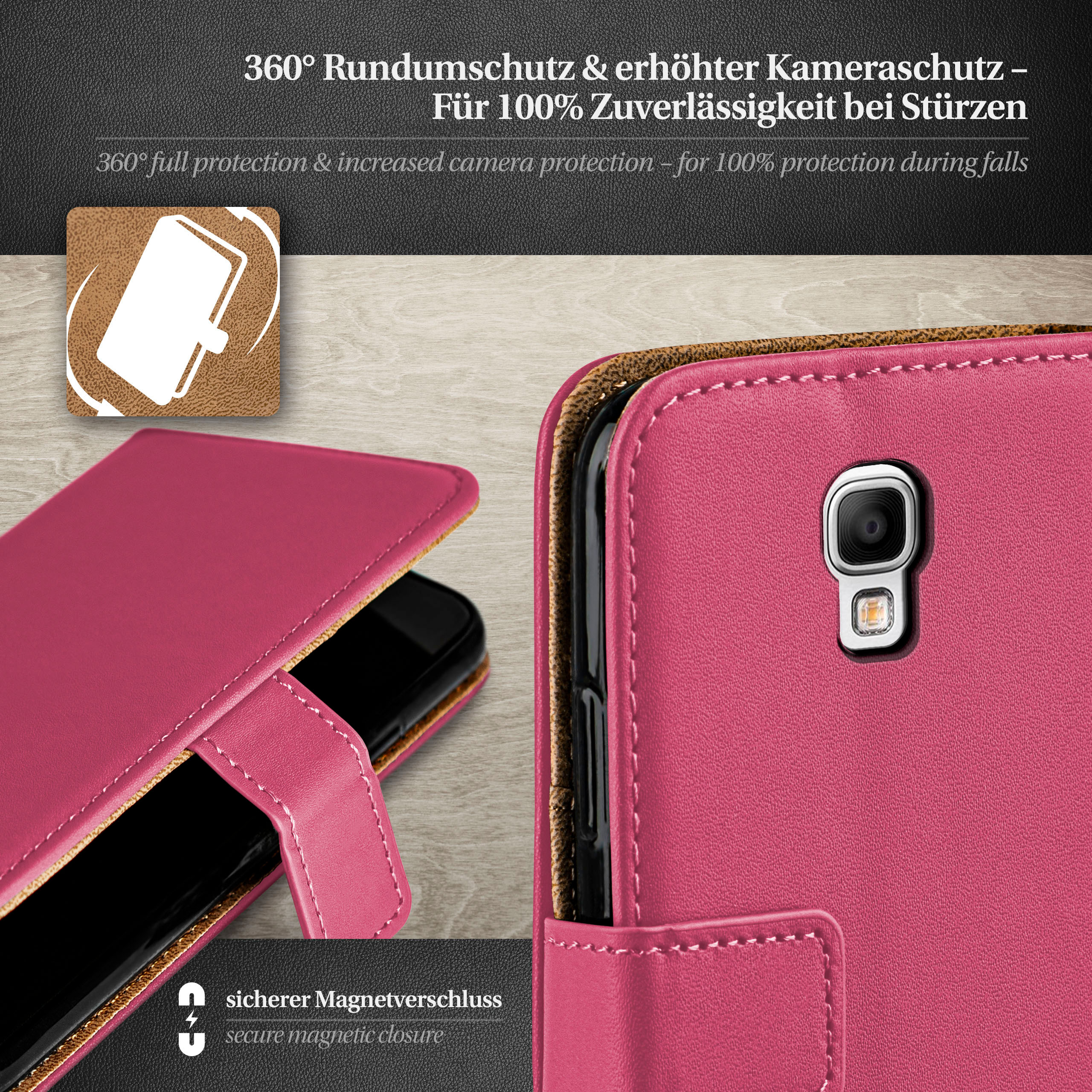 Galaxy Samsung, Note Bookcover, Berry-Fuchsia MOEX Case, 3 Neo, Book