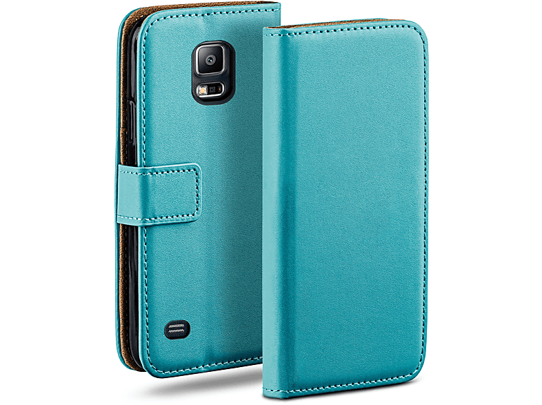 MOEX Book Case, Bookcover, / Neo, S5 S5 Samsung, Galaxy Aqua-Cyan