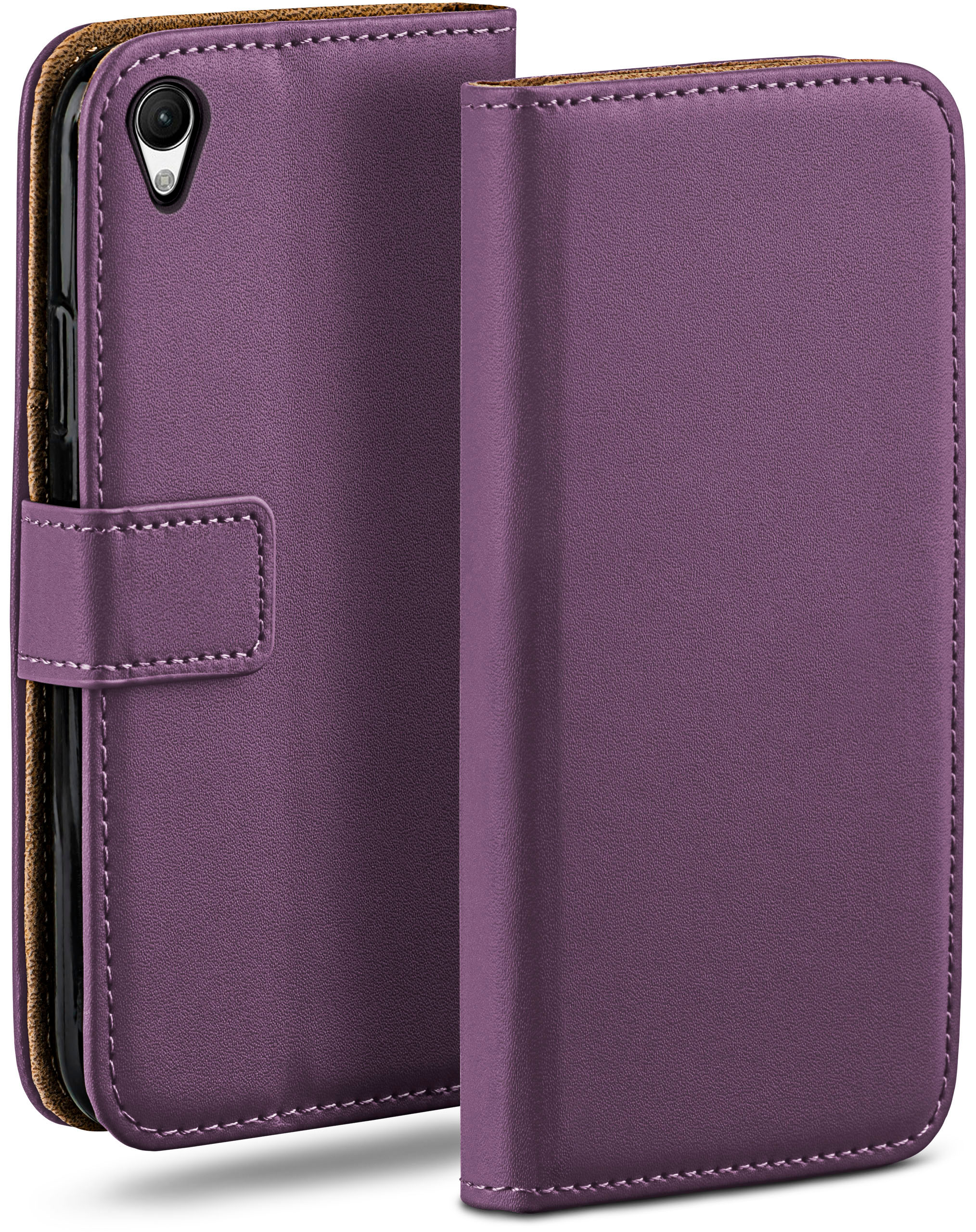 Case, Xperia Sony, Book M4 Aqua, Indigo-Violet MOEX Bookcover,