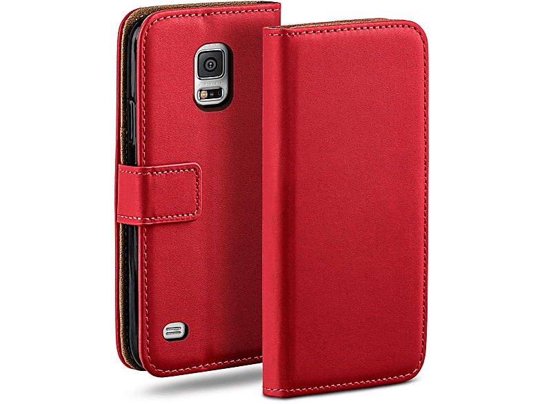Samsung, Blazing-Red MOEX Bookcover, S5 Mini, Galaxy Case, Book