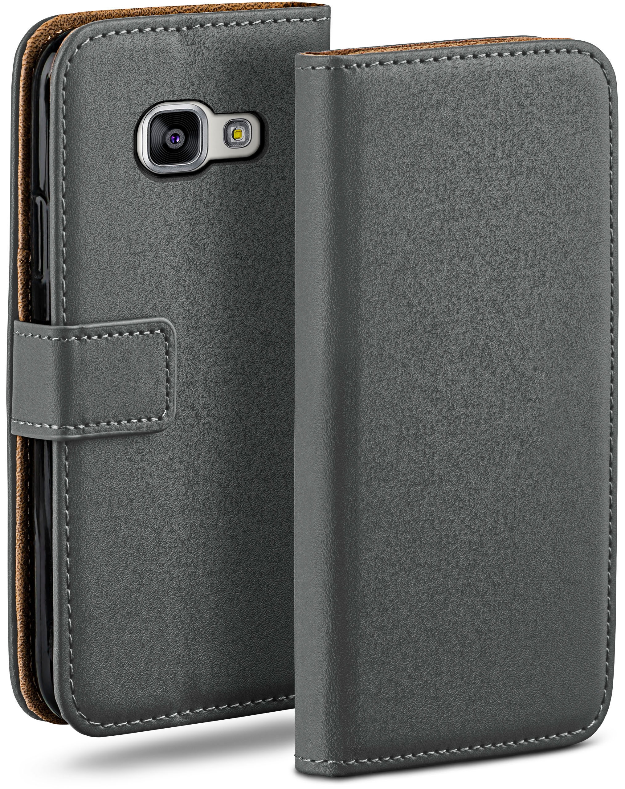 MOEX Book Case, Bookcover, Samsung, (2016), Anthracite-Gray Galaxy A3
