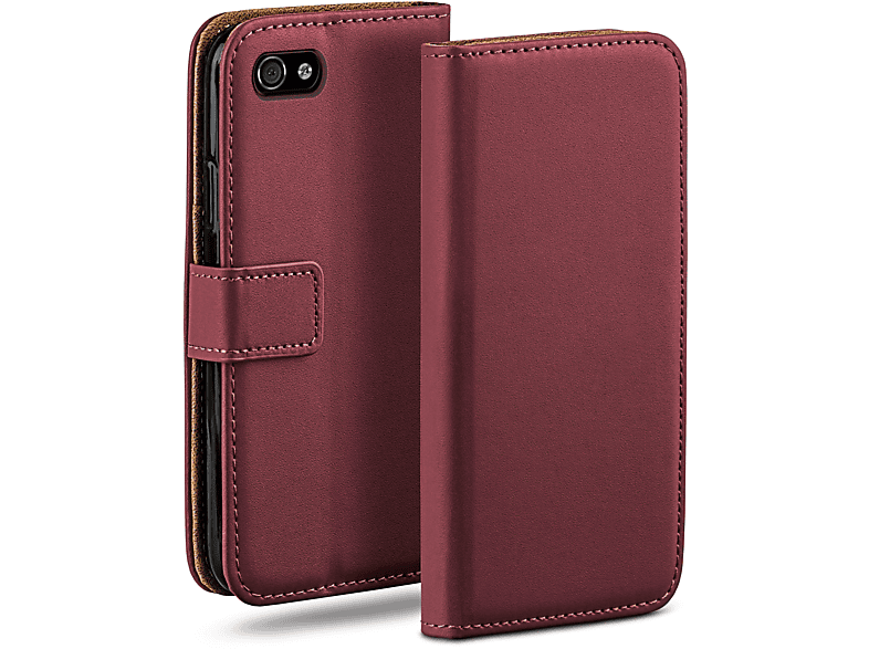 MOEX Book Case, Bookcover, Apple, iPhone Maroon-Red 4s 4, / iPhone