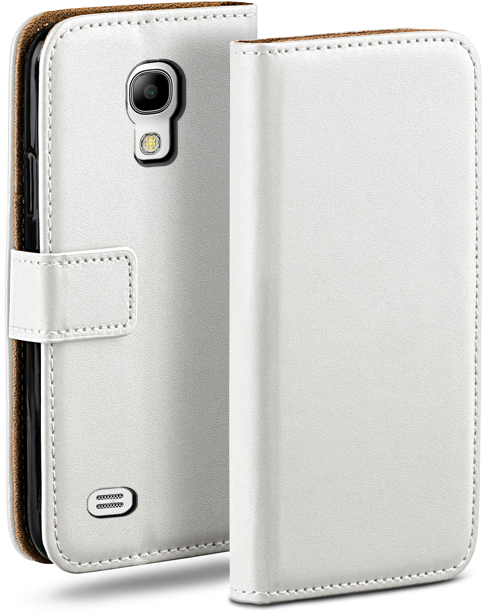 MOEX Book Case, Bookcover, S4 Samsung, Galaxy Mini, Pearl-White