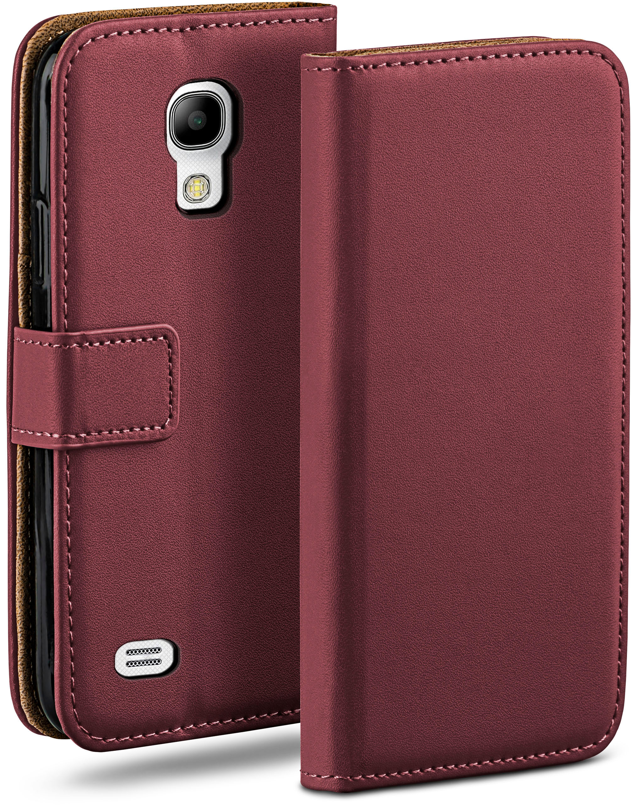 Bookcover, Mini, Samsung, Case, Book MOEX Galaxy S4 Maroon-Red