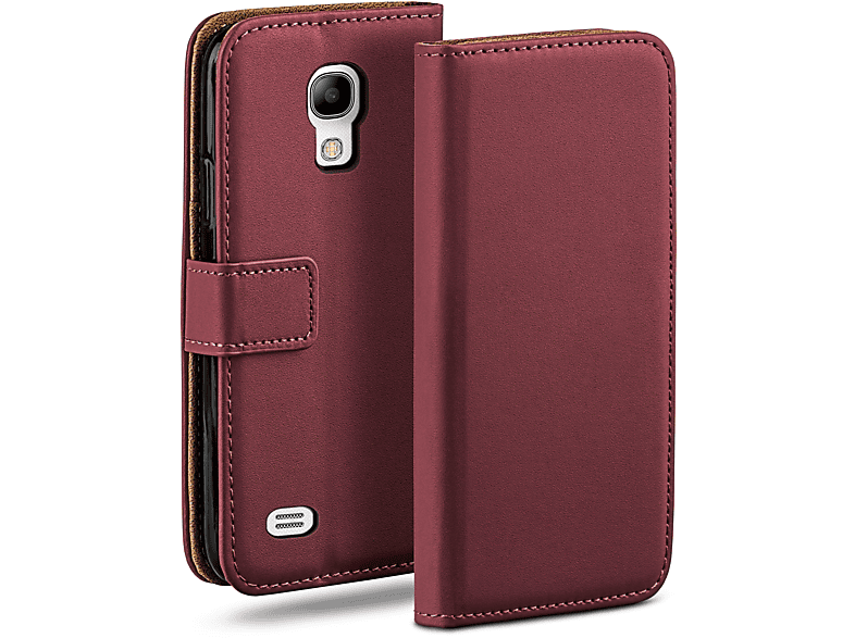 S4 Samsung, Mini, Case, Book Maroon-Red Galaxy MOEX Bookcover,