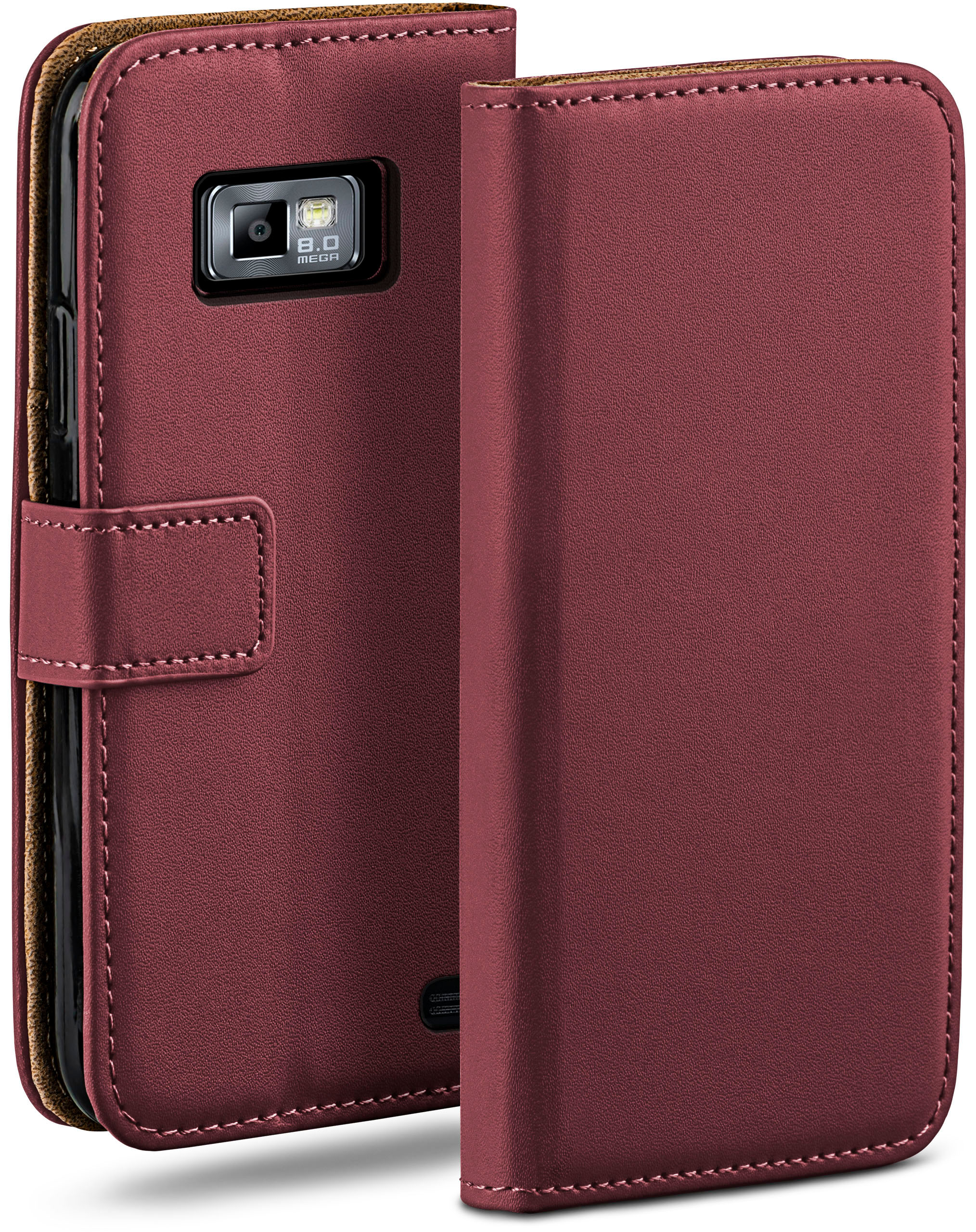 Bookcover, MOEX / Plus, Case, S2 S2 Book Galaxy Samsung, Maroon-Red