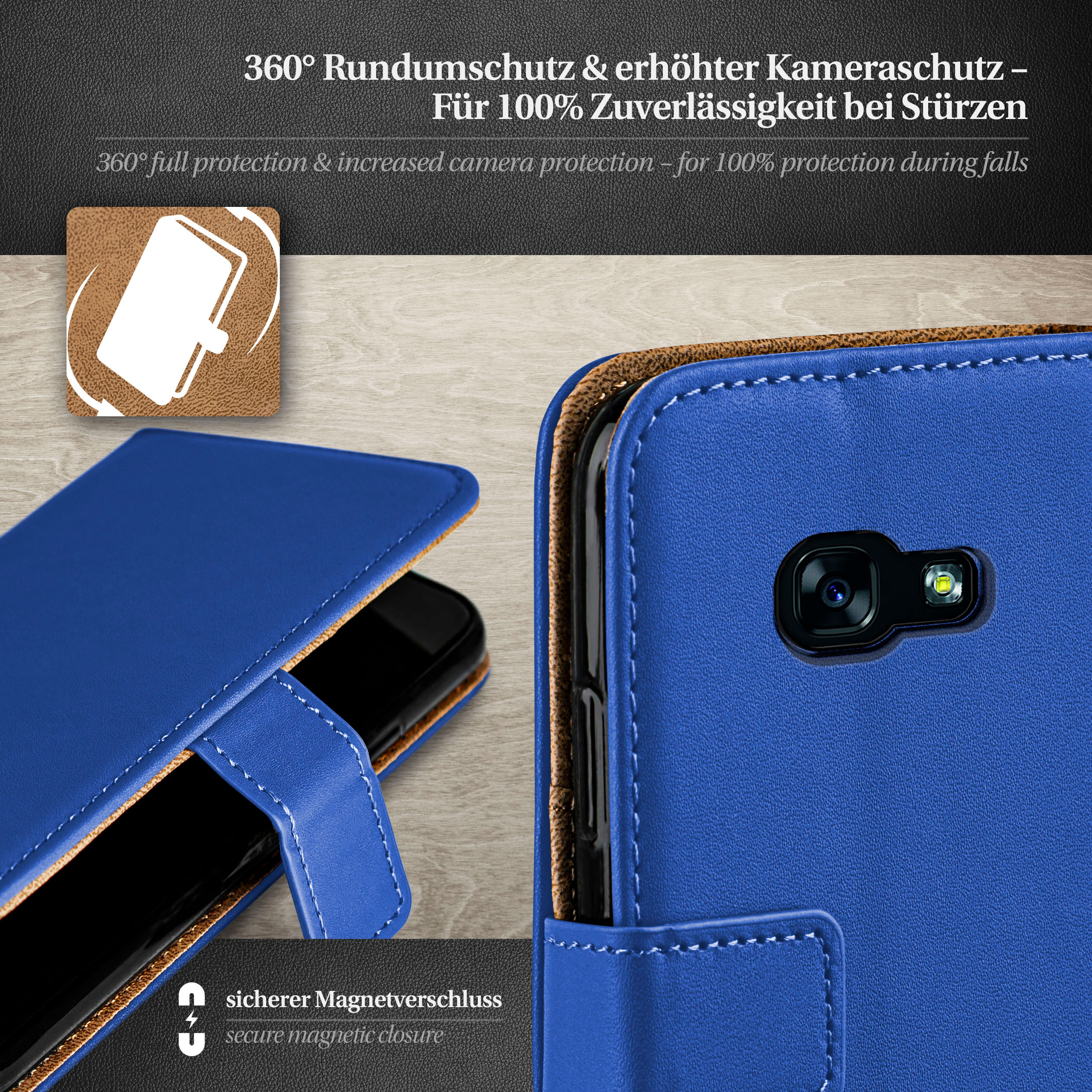 MOEX Book Case, Bookcover, (2017), Royal-Blue Galaxy Samsung, A5