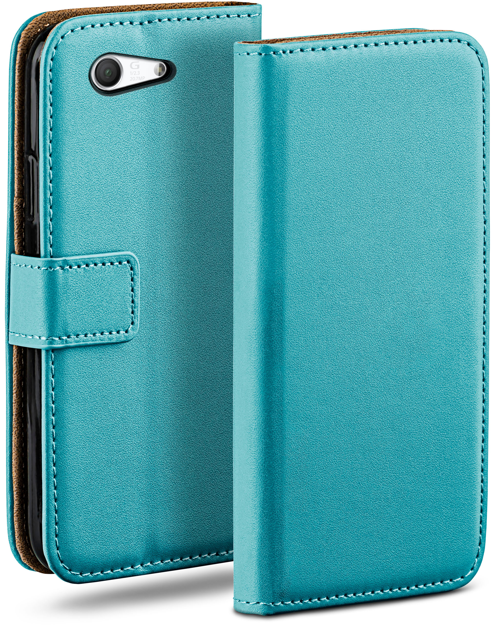 Sony, Aqua-Cyan MOEX Xperia Compact, Case, Bookcover, Book Z3