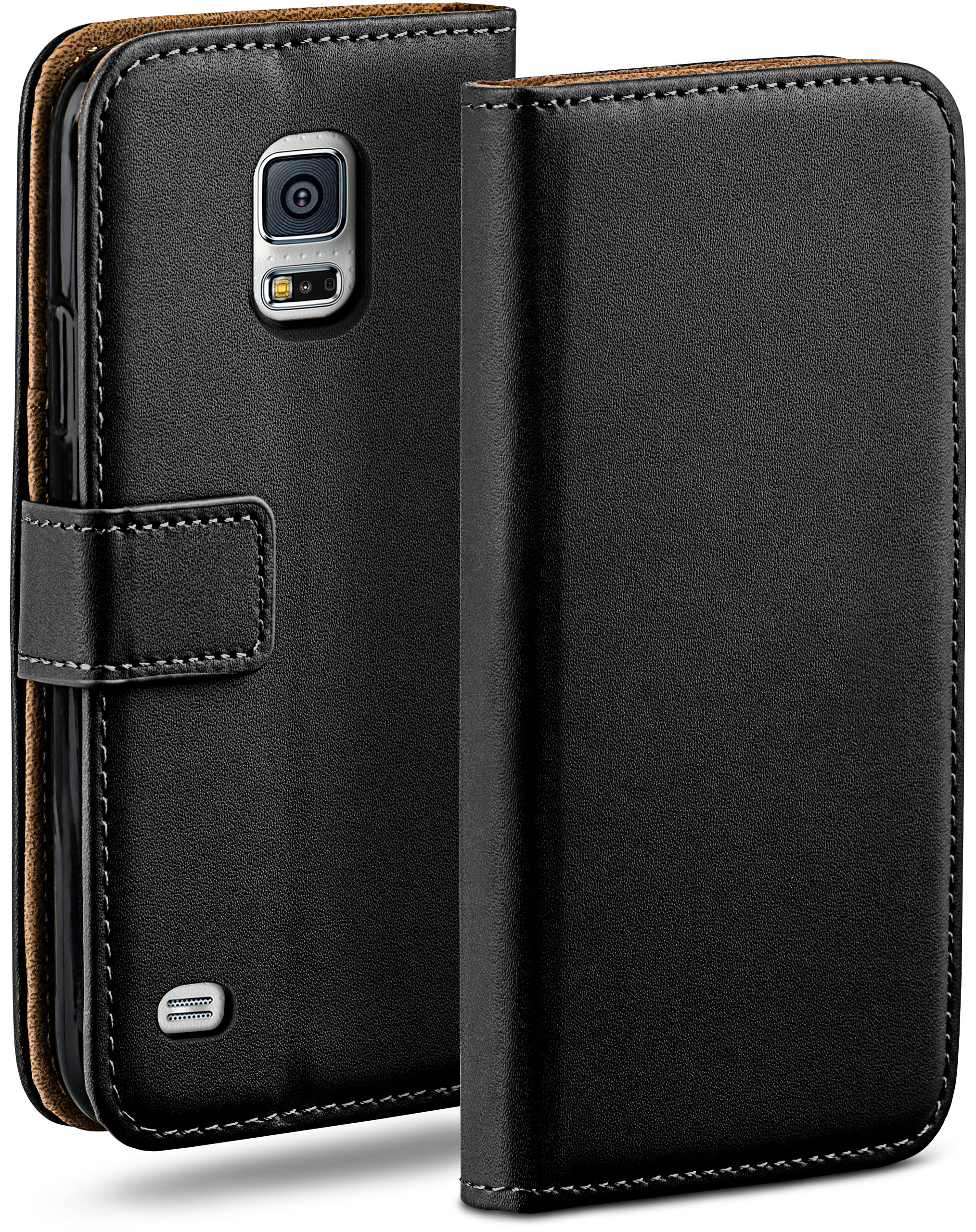 Mini, Deep-Black Book Bookcover, S5 MOEX Case, Samsung, Galaxy