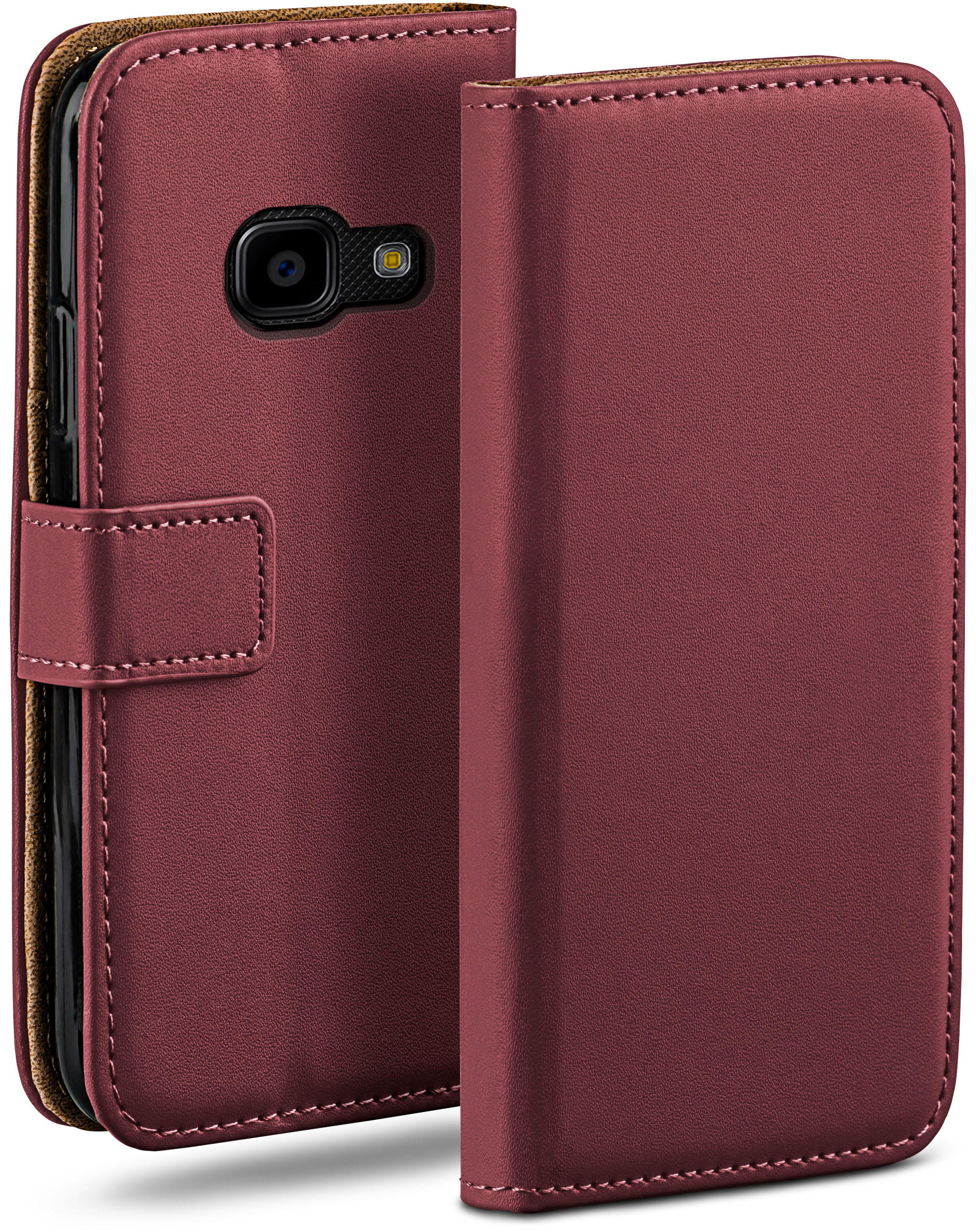 Galaxy MOEX Xcover Book Case, 4, Samsung, Maroon-Red Bookcover,
