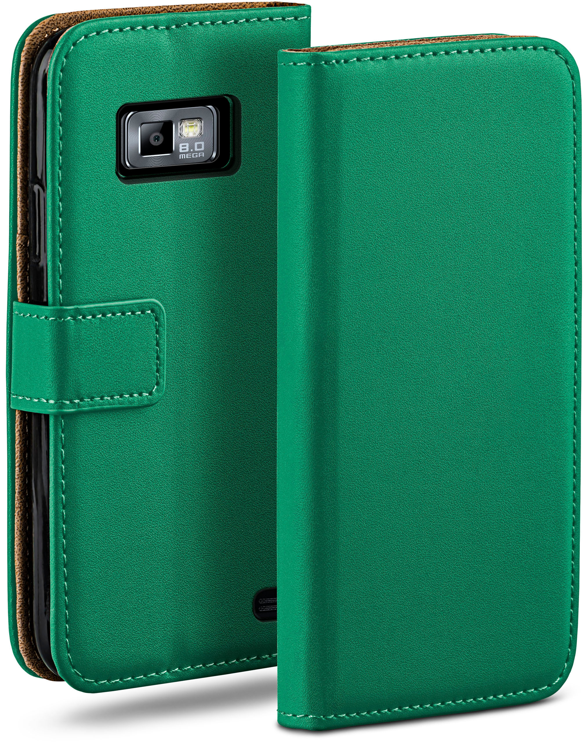 Bookcover, / S2 Galaxy S2 Plus, Book Emerald-Green MOEX Samsung, Case,