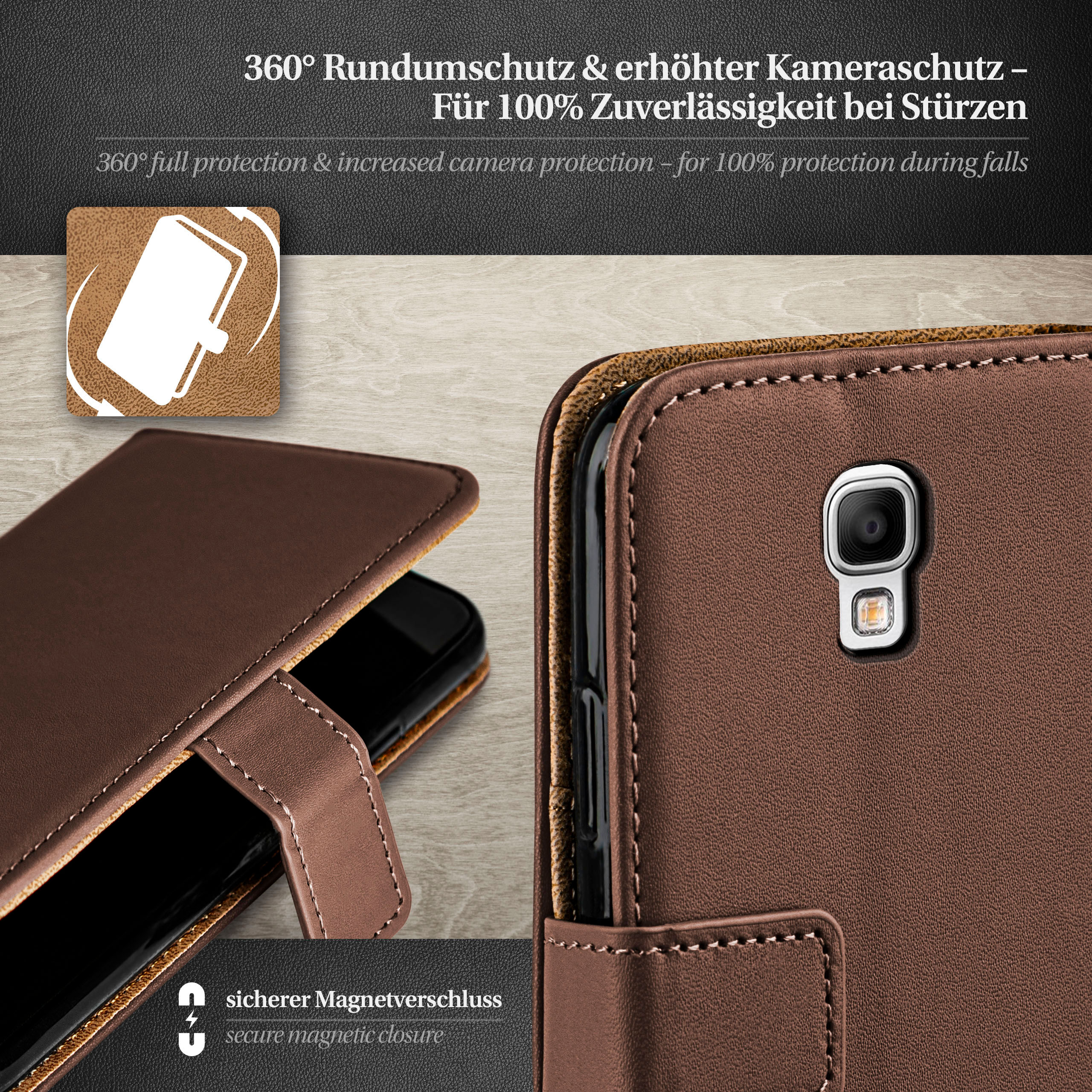 MOEX Book Case, Galaxy Bookcover, 3 Samsung, Oxide-Brown Note Neo