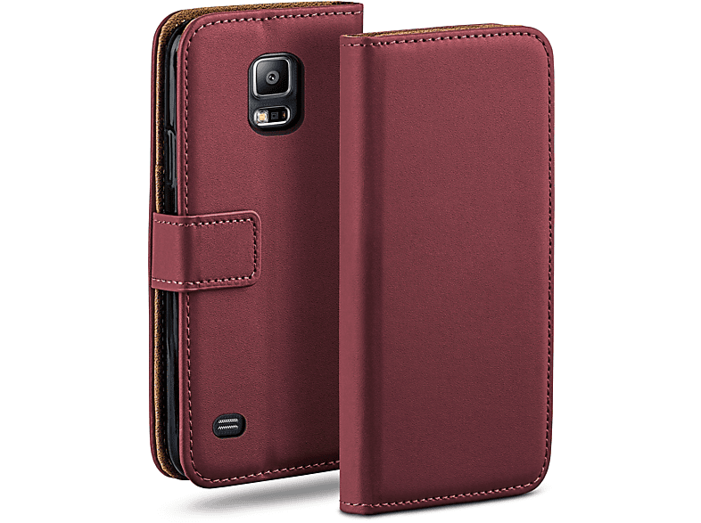 S5 Case, MOEX Book Neo, S5 Samsung, / Maroon-Red Galaxy Bookcover,