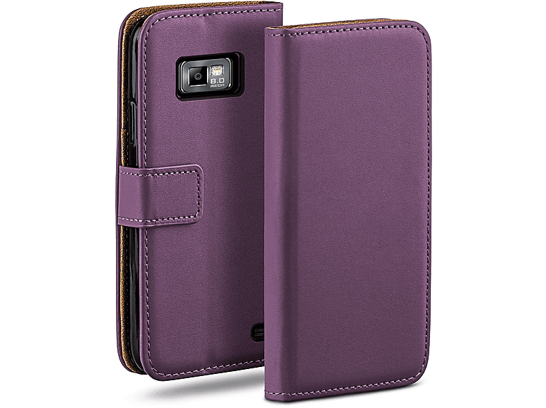 MOEX Book Case, Bookcover, S2 Samsung, / Plus, Galaxy Indigo-Violet S2