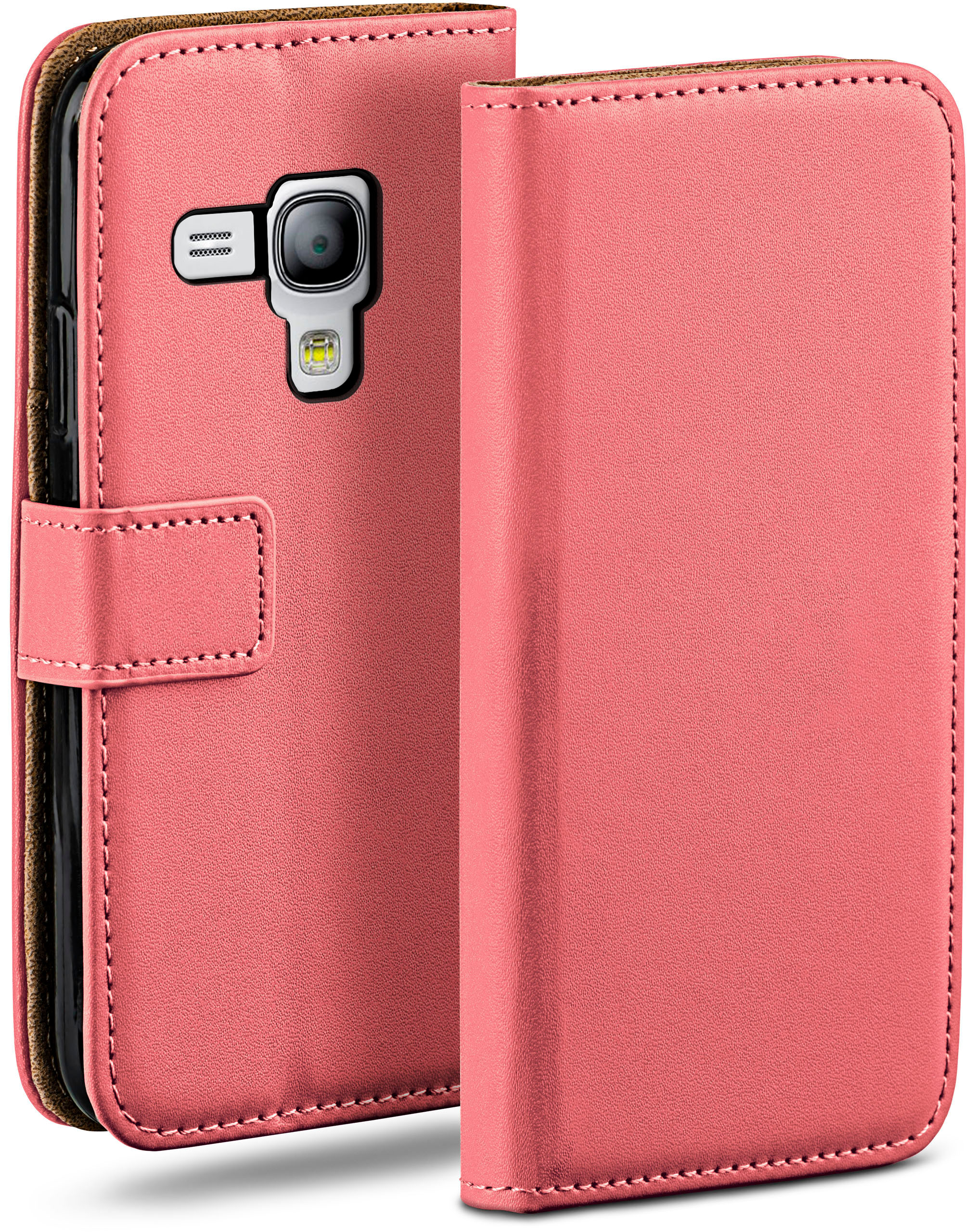 MOEX Book Case, Coral-Rose Bookcover, Galaxy Mini, S3 Samsung