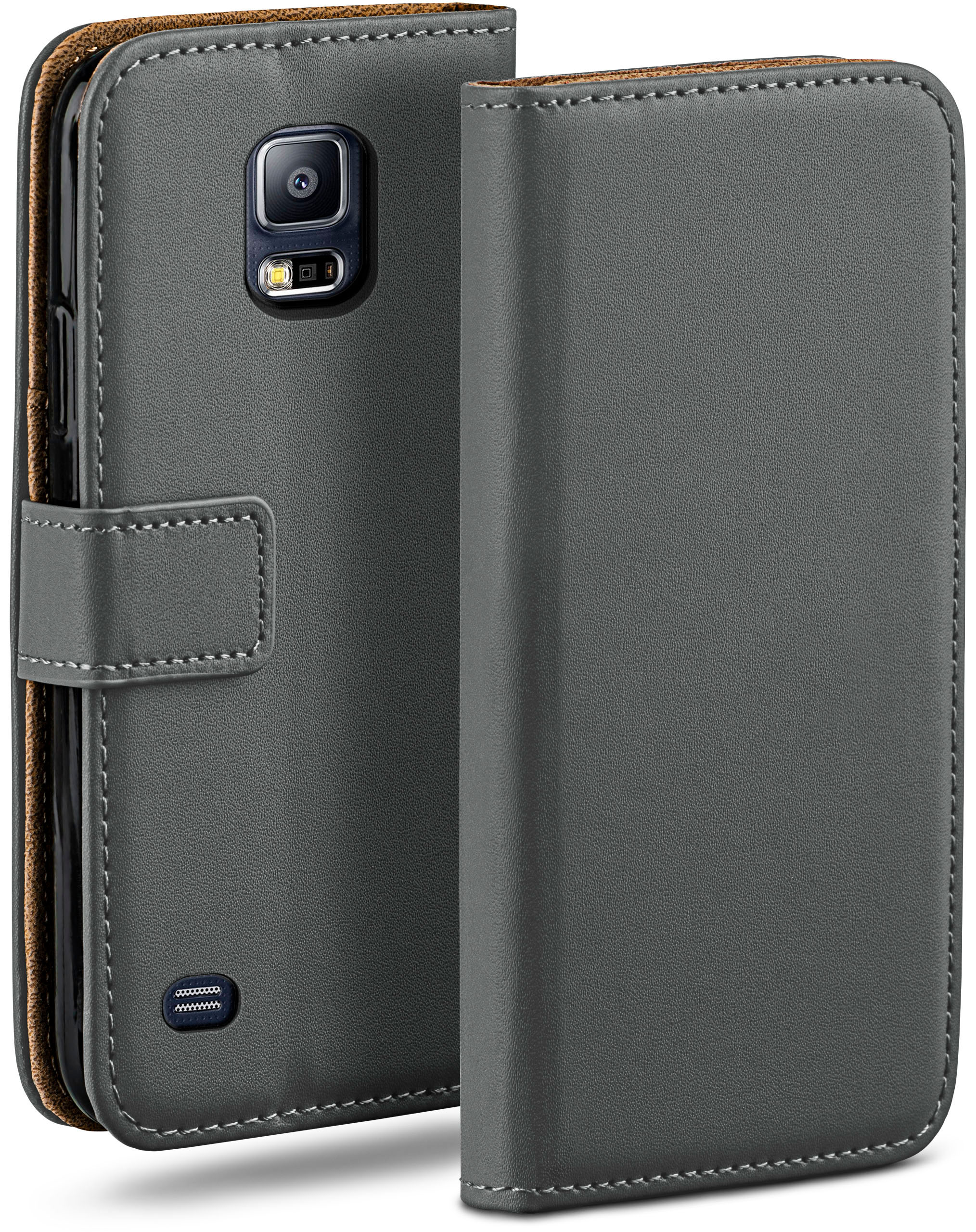 Anthracite-Gray Galaxy S5 S5 Book Samsung, Case, / Neo, Bookcover, MOEX