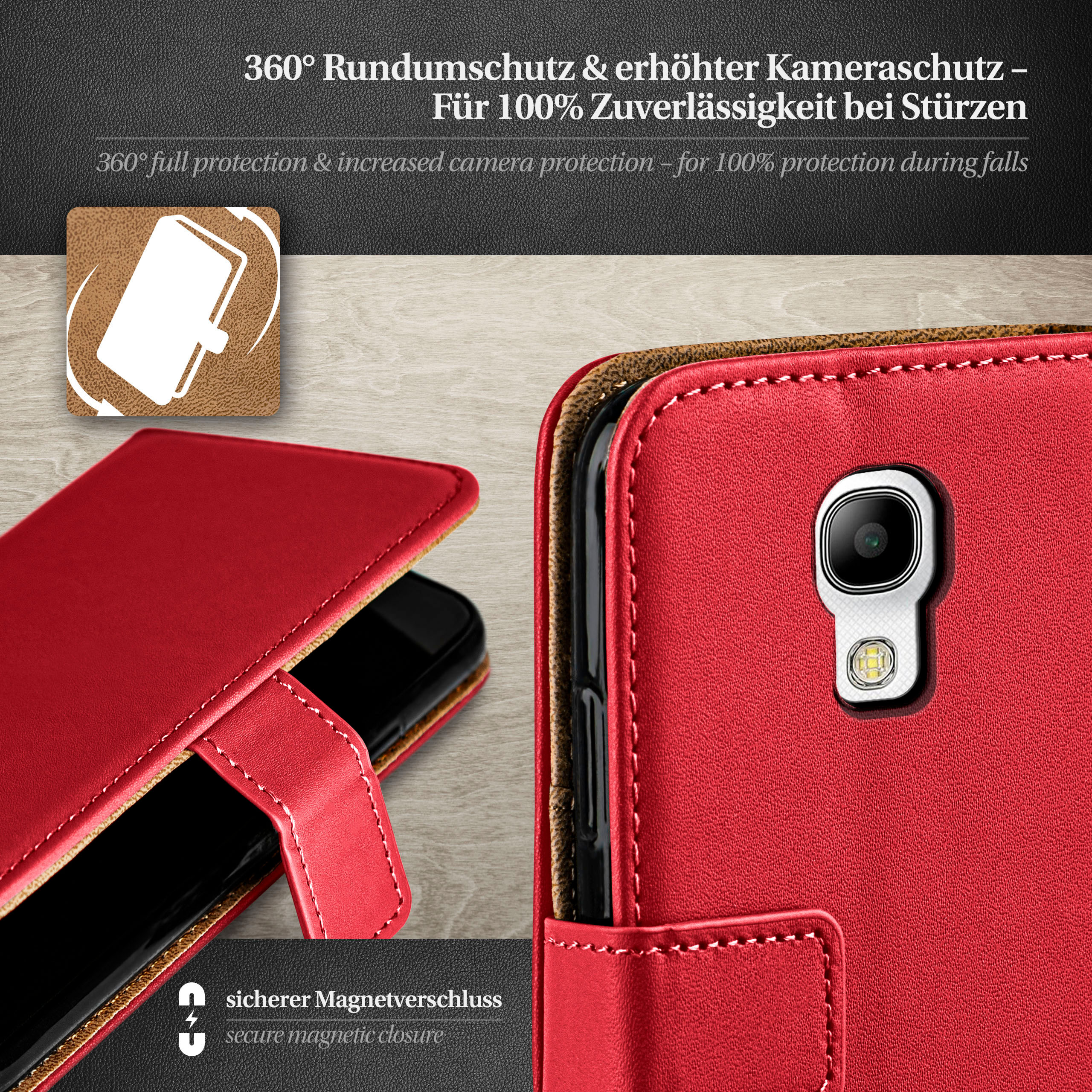 MOEX Book Case, Mini, Bookcover, Galaxy S4 Blazing-Red Samsung