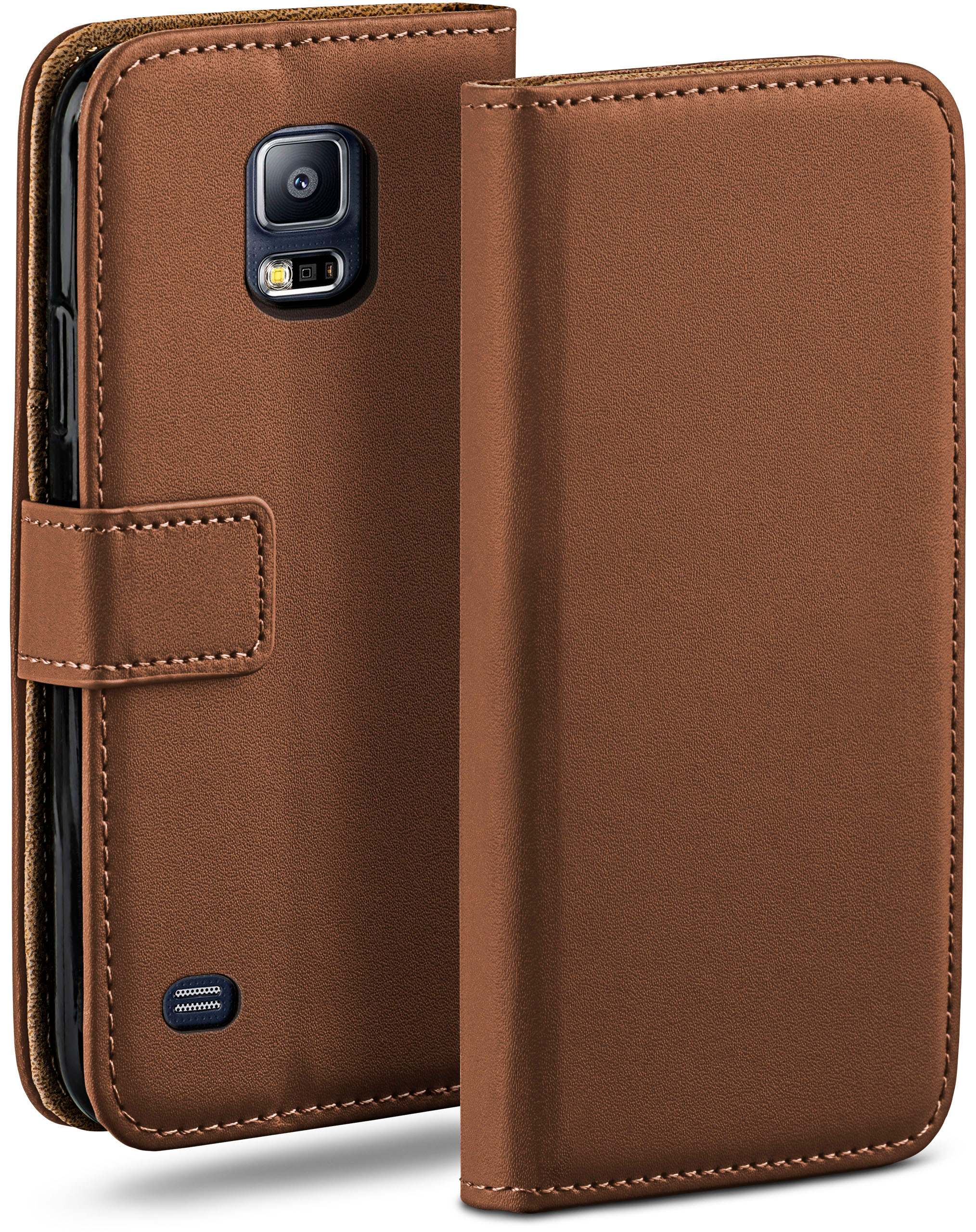 Samsung, Bookcover, Case, S5 Galaxy MOEX S5 / Book Umber-Brown Neo,