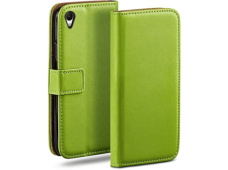 Case, Book Bookcover, Z3, Sony, Xperia Lime-Green MOEX