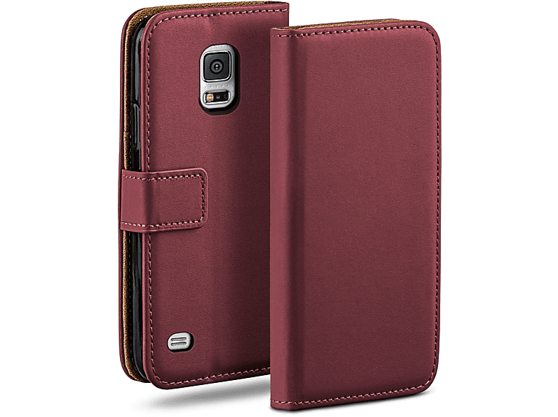 Case, Book Samsung, MOEX Maroon-Red S5 Mini, Bookcover, Galaxy