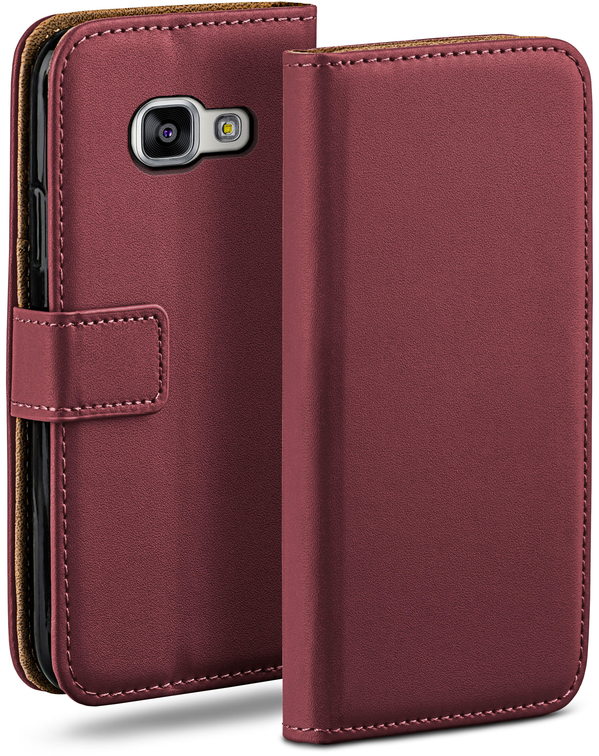 MOEX Book Case, Bookcover, Samsung, Maroon-Red A3 Galaxy (2016)