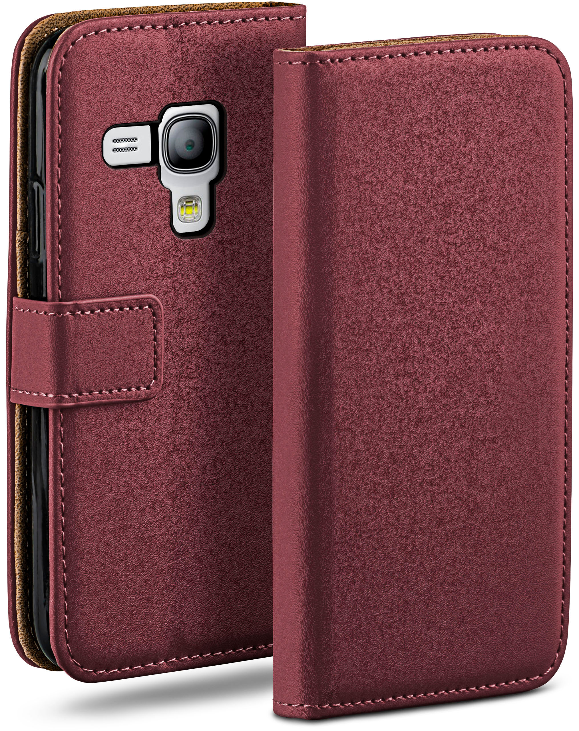 Case, Bookcover, Mini, Book Maroon-Red S3 Samsung, MOEX Galaxy