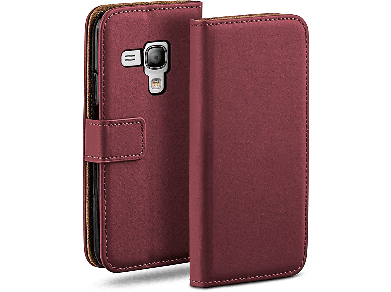 Maroon-Red Samsung, Bookcover, Case, MOEX S3 Book Mini, Galaxy