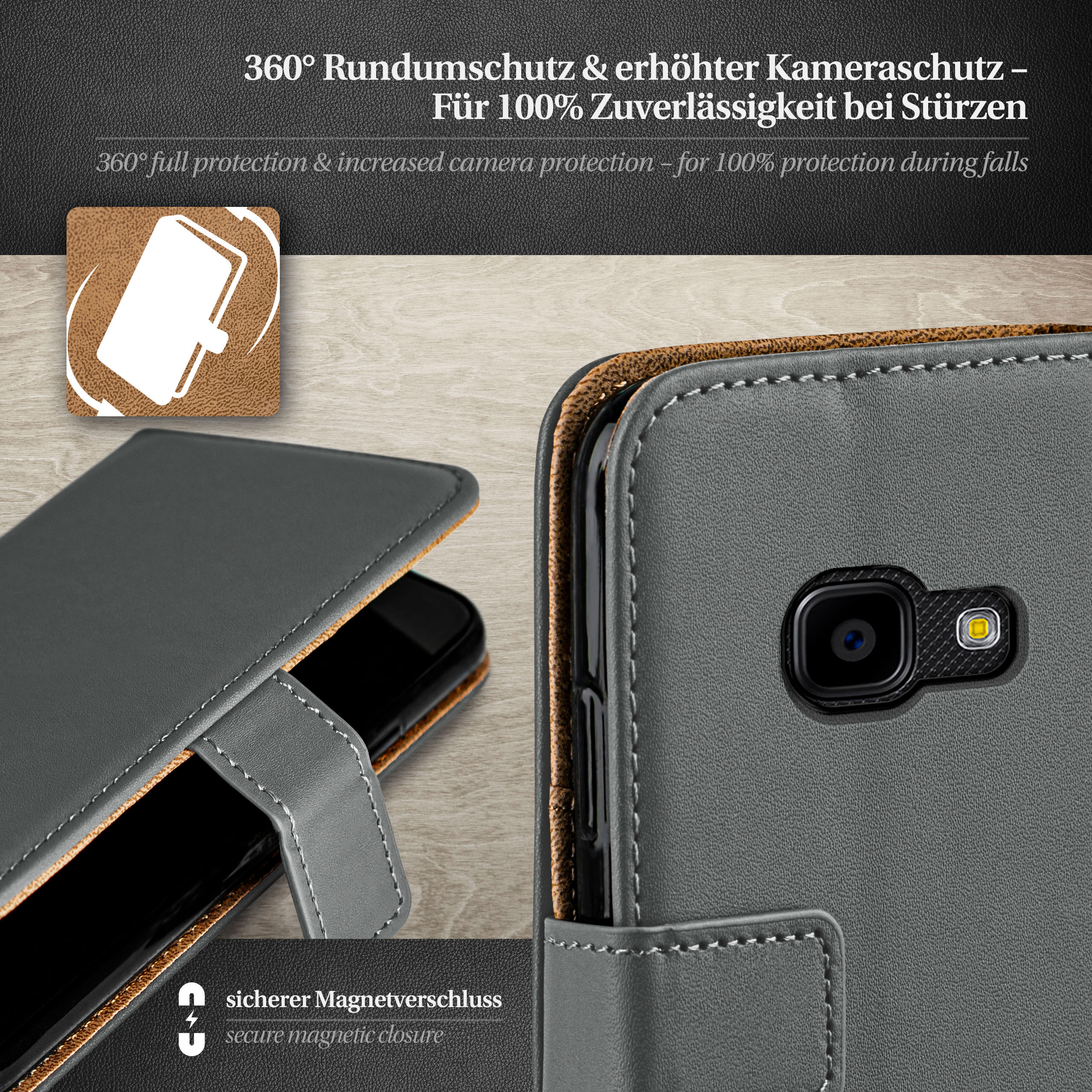 Galaxy 4, MOEX Xcover Book Samsung, Bookcover, Anthracite-Gray Case,